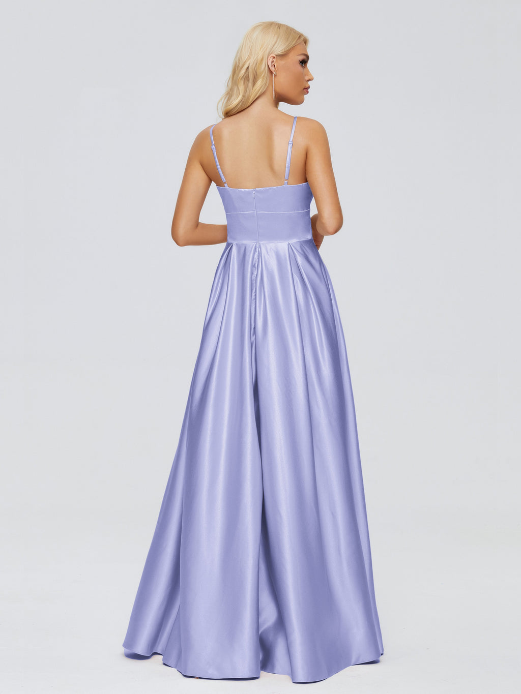 Faith Spaghetti Straps Satin Bridesmaid Dress