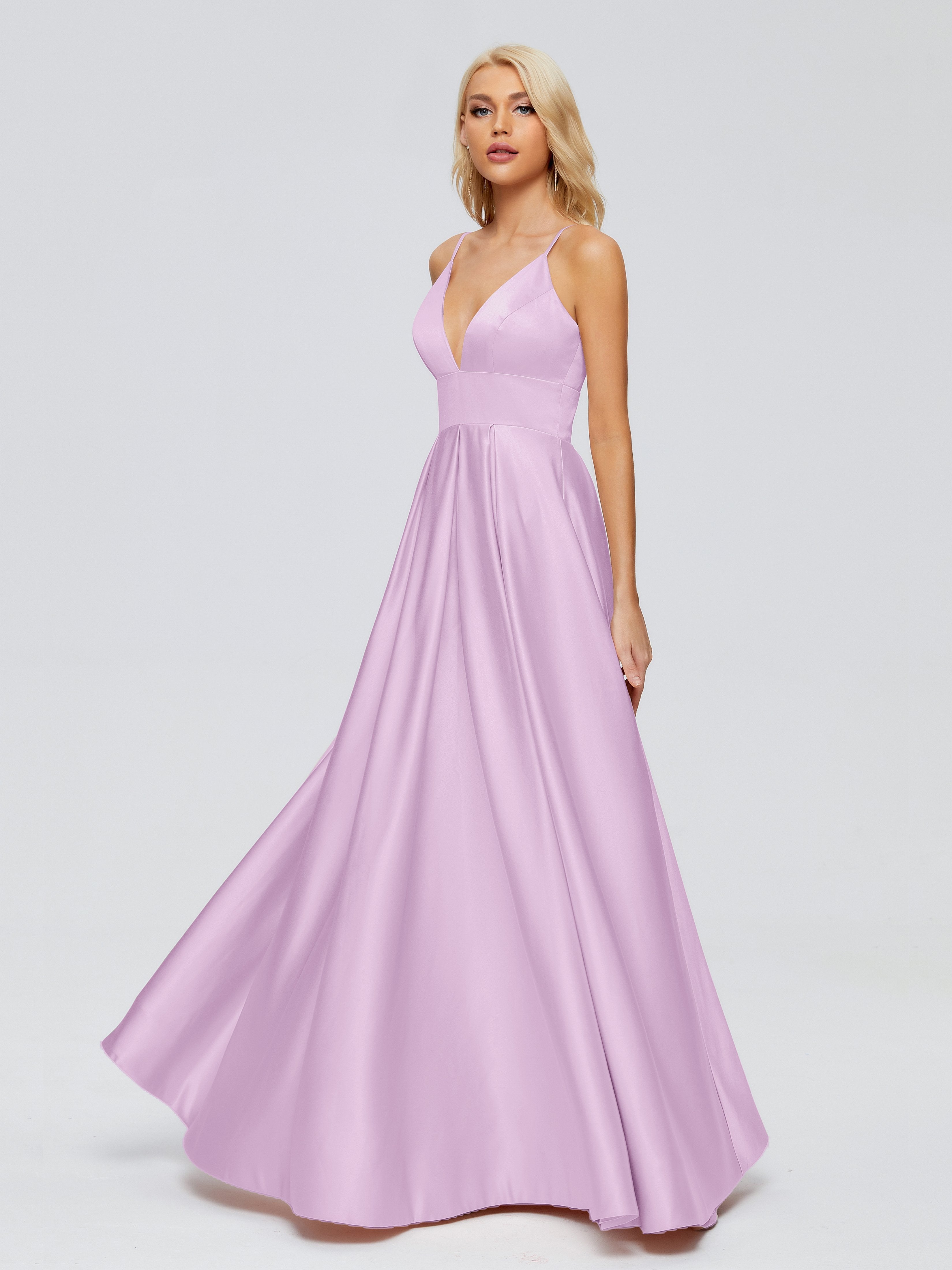 Faith Spaghetti Straps Satin Bridesmaid Dress