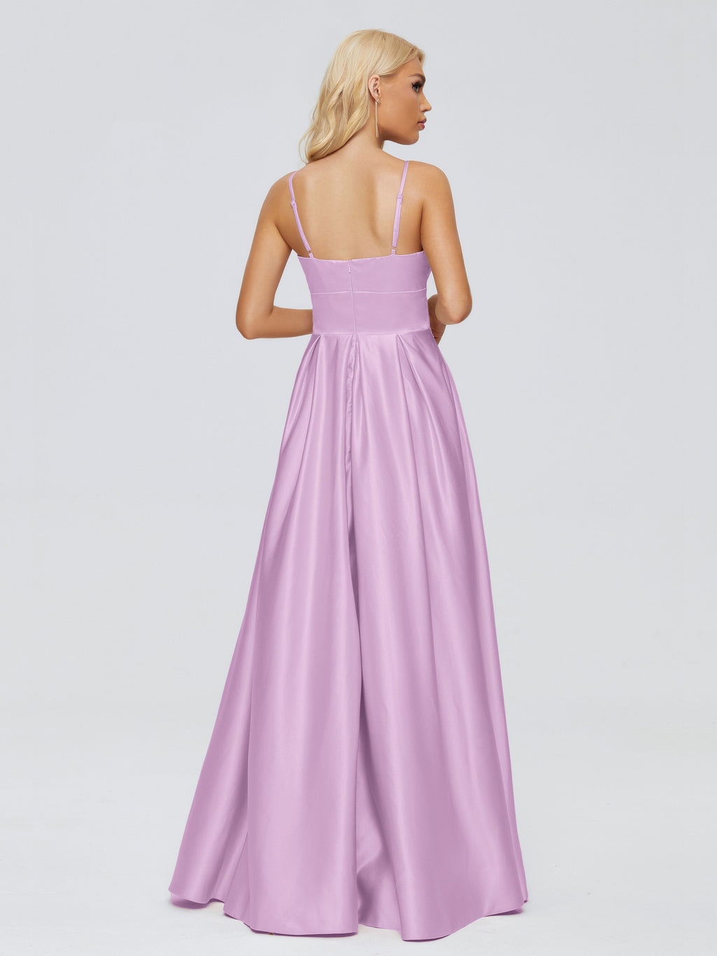 Faith Spaghetti Straps Satin Bridesmaid Dress