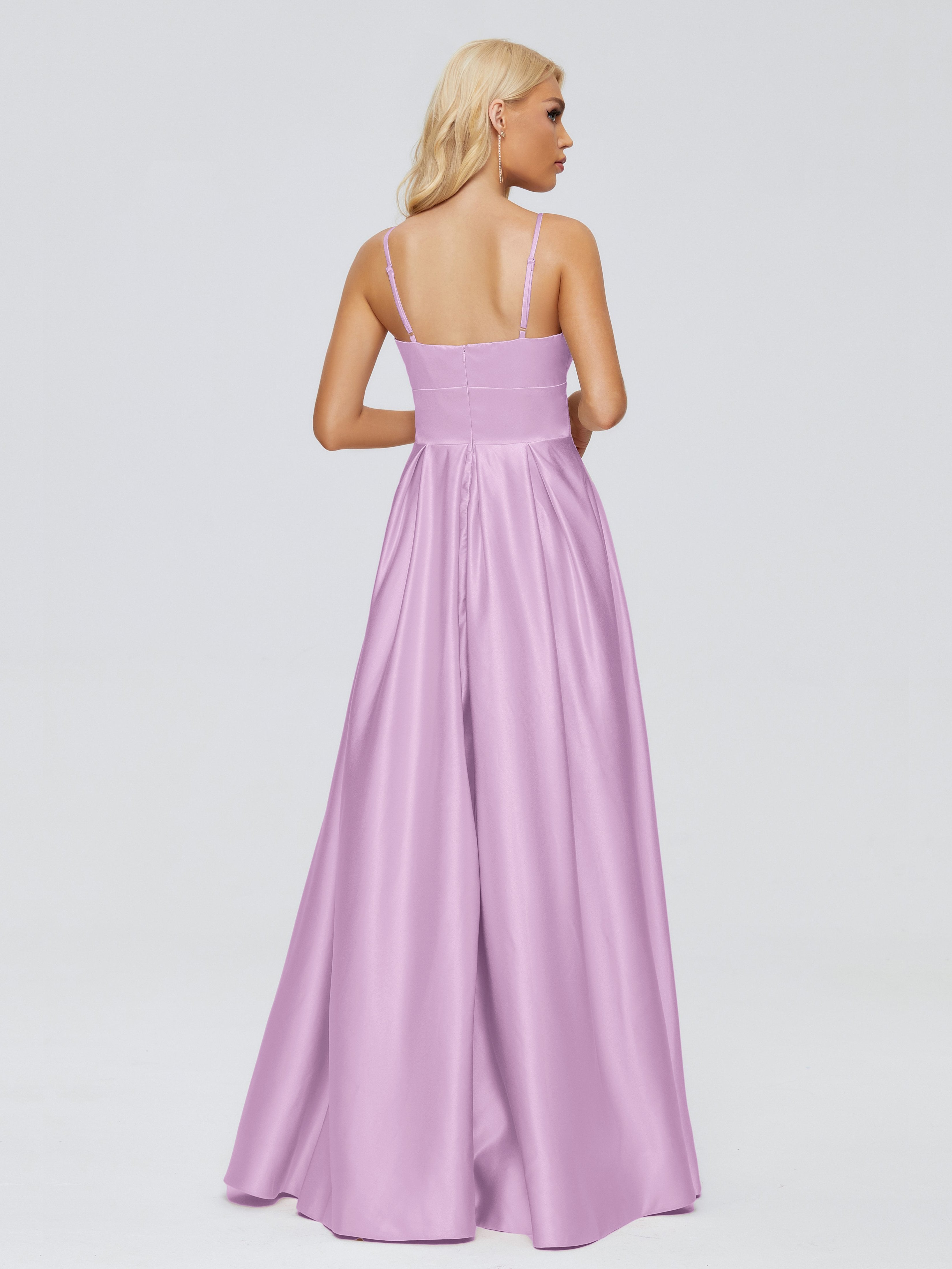 Faith Spaghetti Straps Satin Bridesmaid Dress