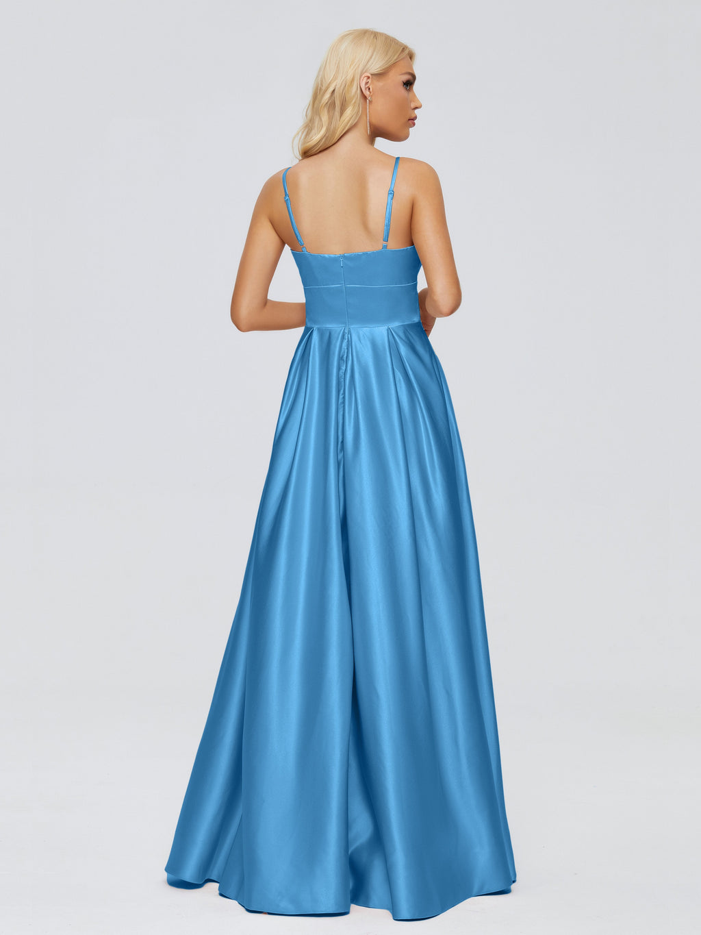 Faith Spaghetti Straps Satin Bridesmaid Dress