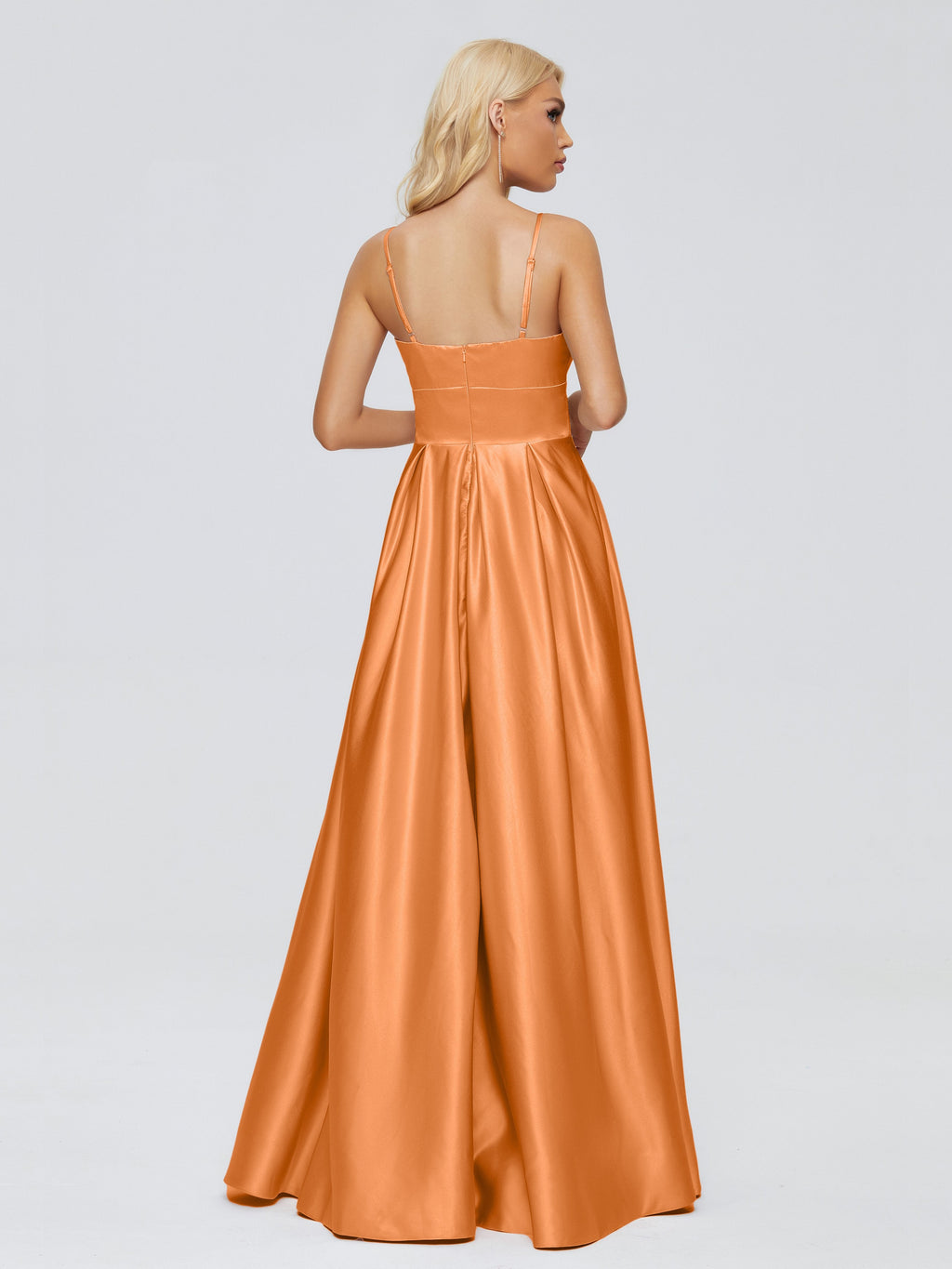 Faith Spaghetti Straps Satin Bridesmaid Dress