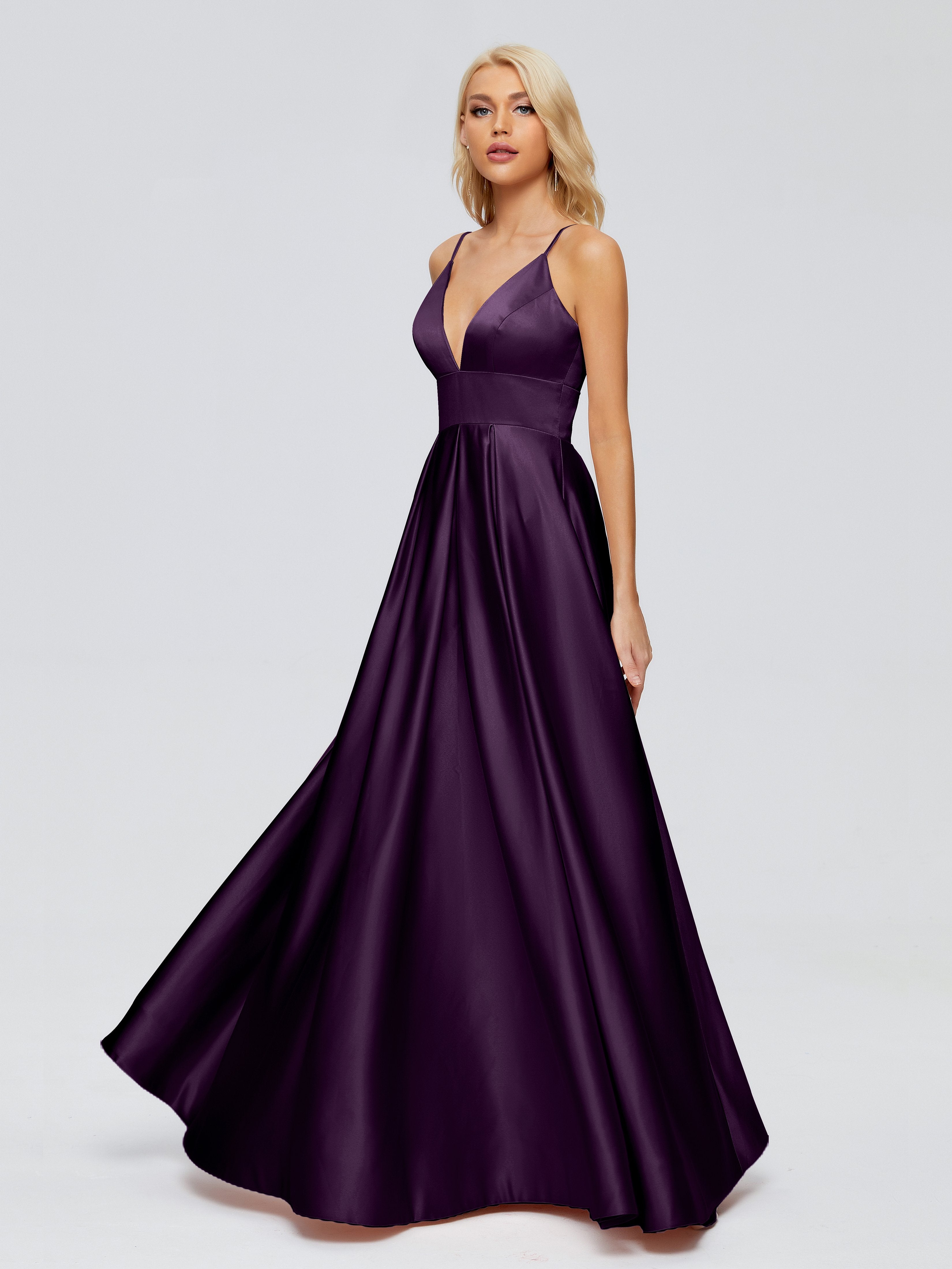Faith Spaghetti Straps Satin Bridesmaid Dress