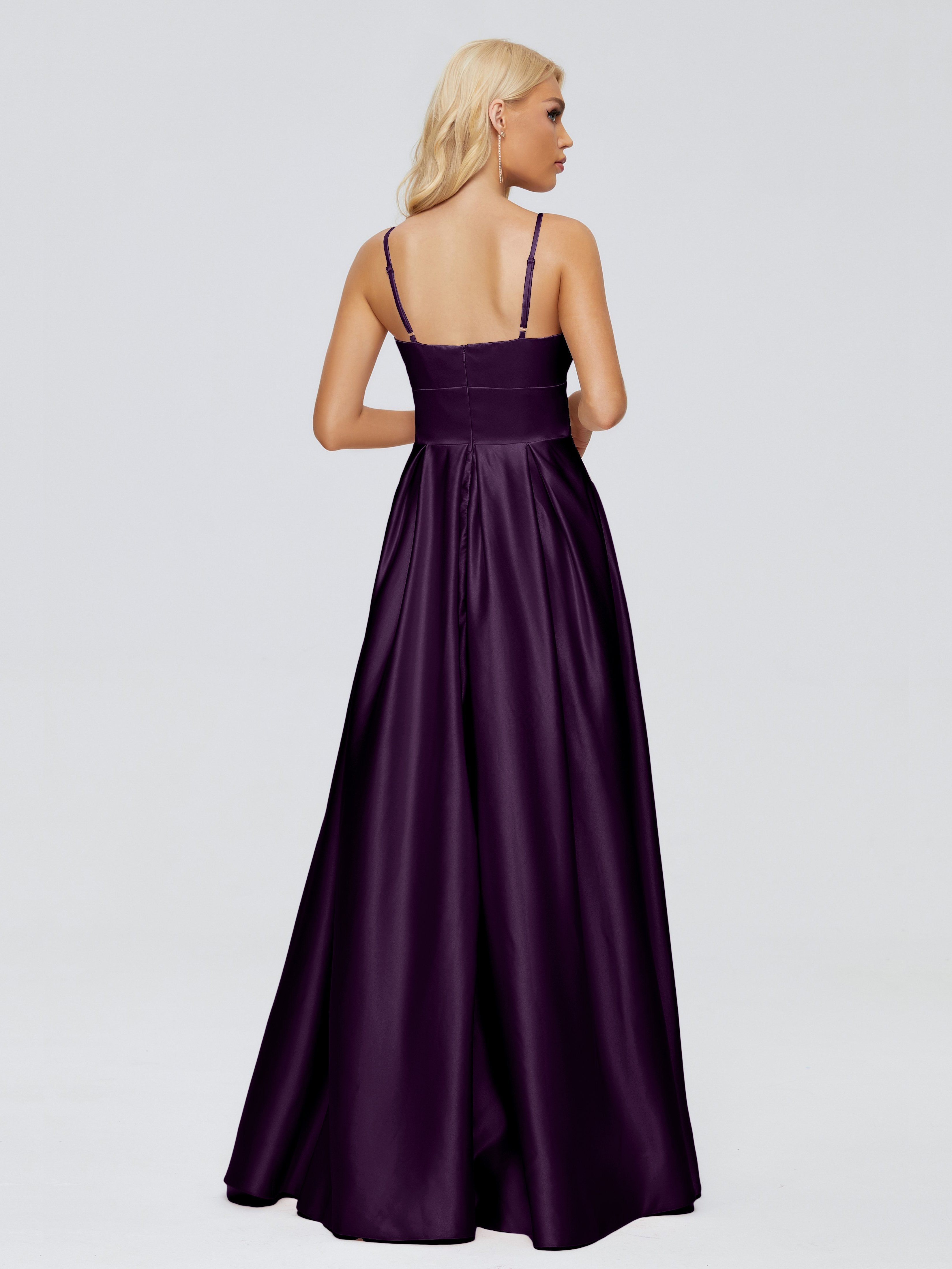 Faith Spaghetti Straps Satin Bridesmaid Dress