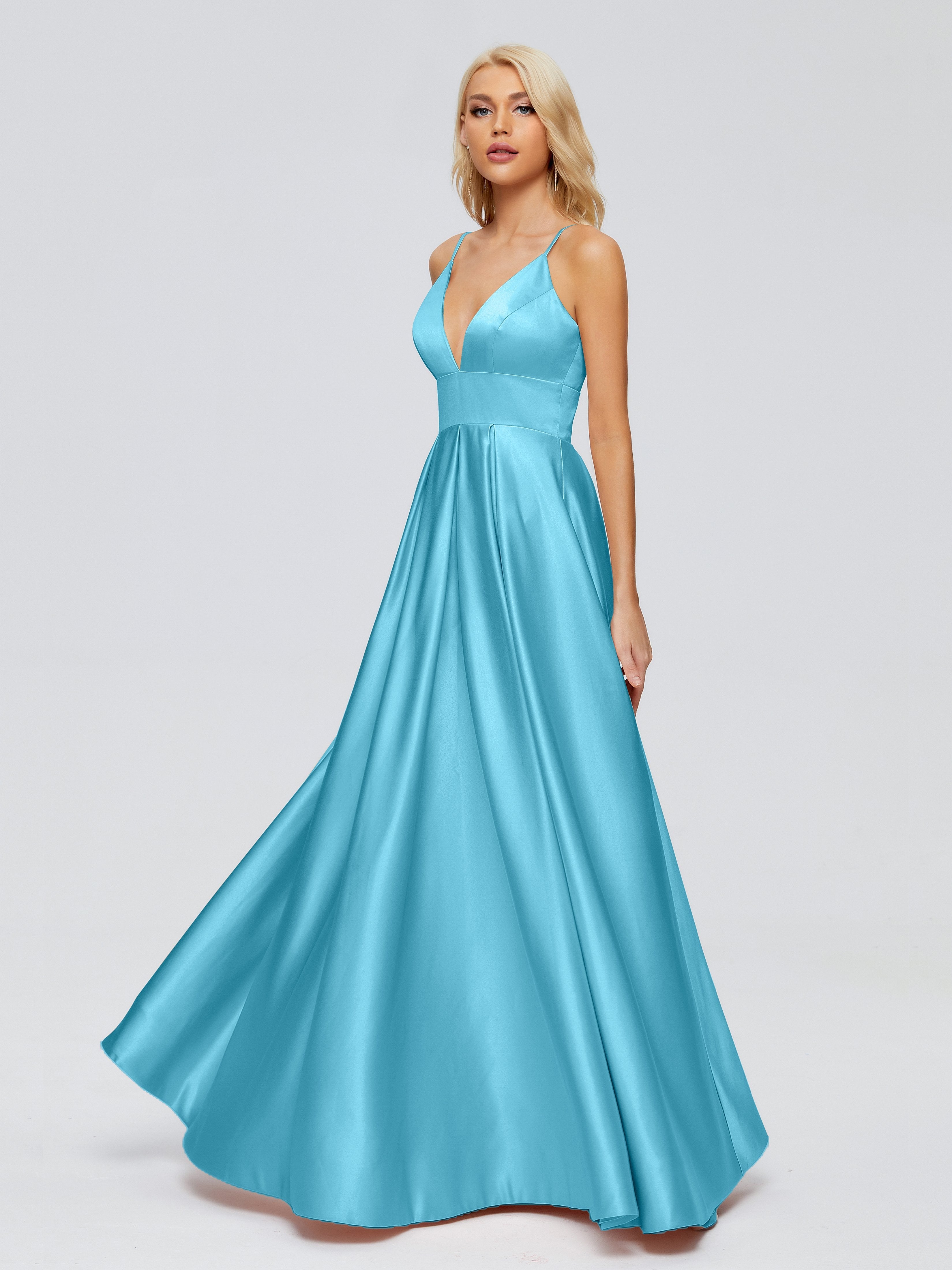 Faith Spaghetti Straps Satin Bridesmaid Dress