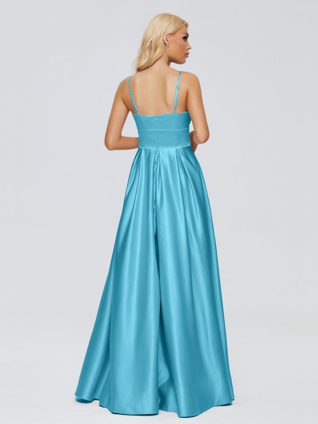Faith Spaghetti Straps Satin Bridesmaid Dress