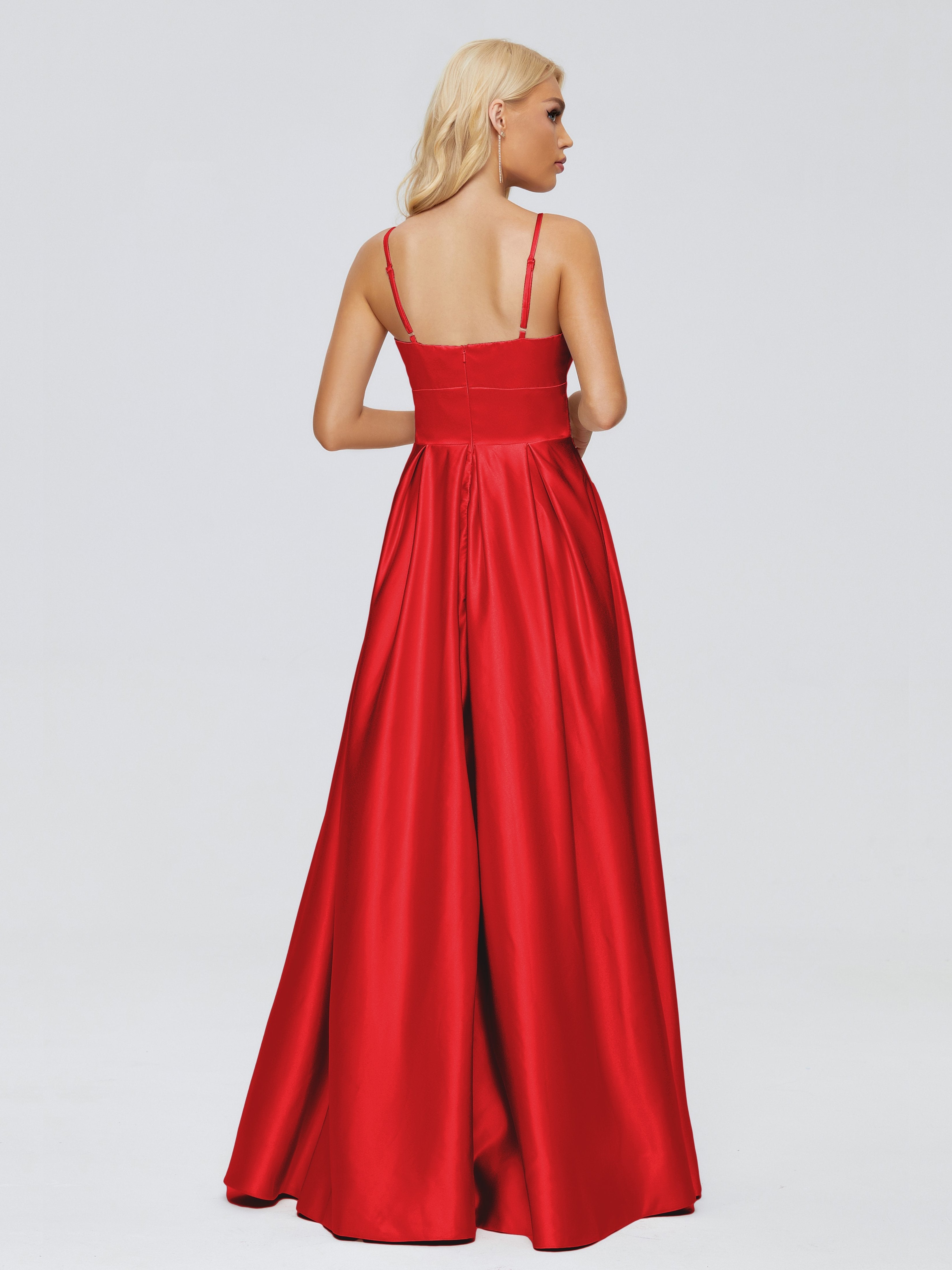 Faith Spaghetti Straps Satin Bridesmaid Dress