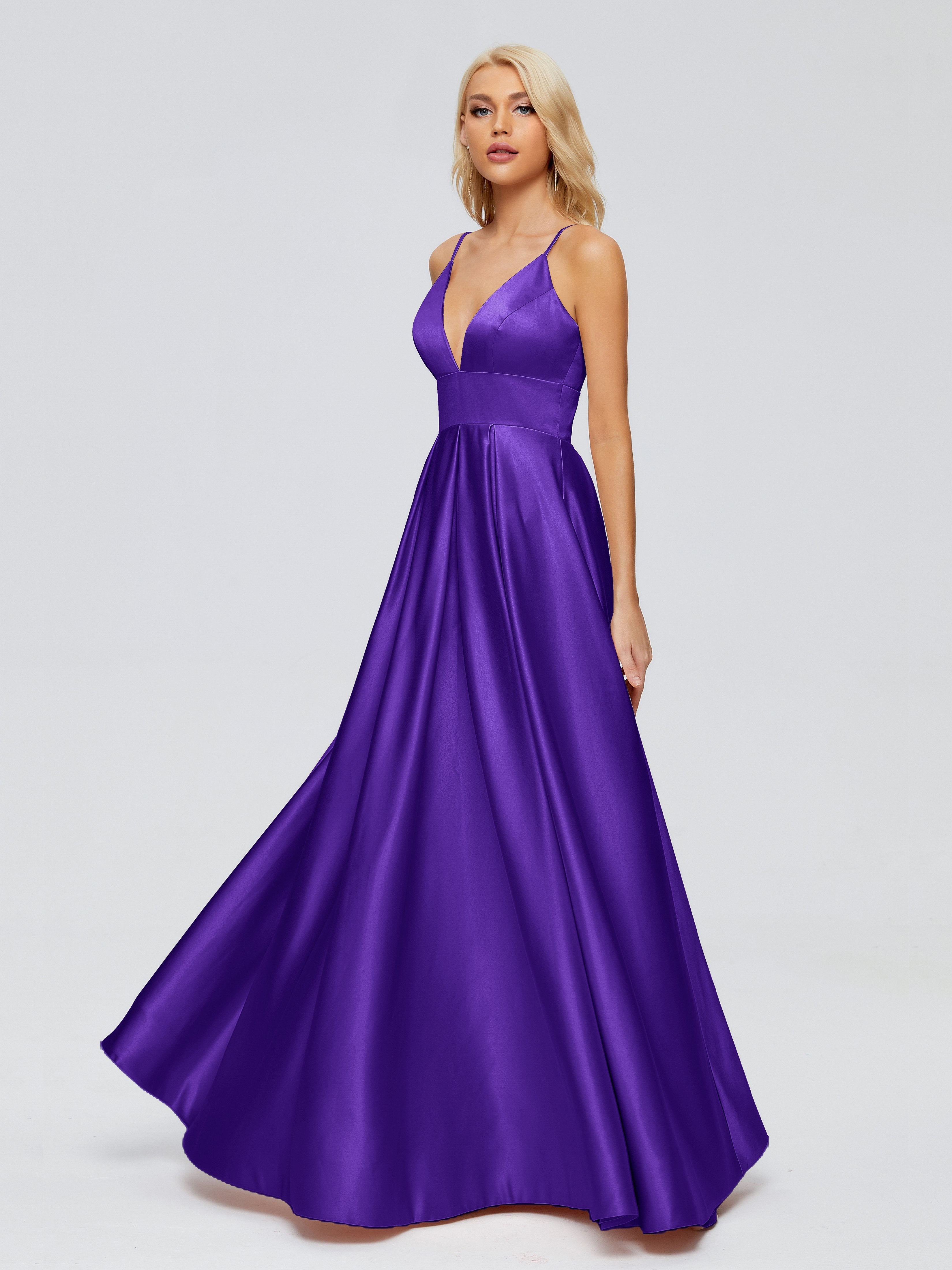 Faith Spaghetti Straps Satin Bridesmaid Dress