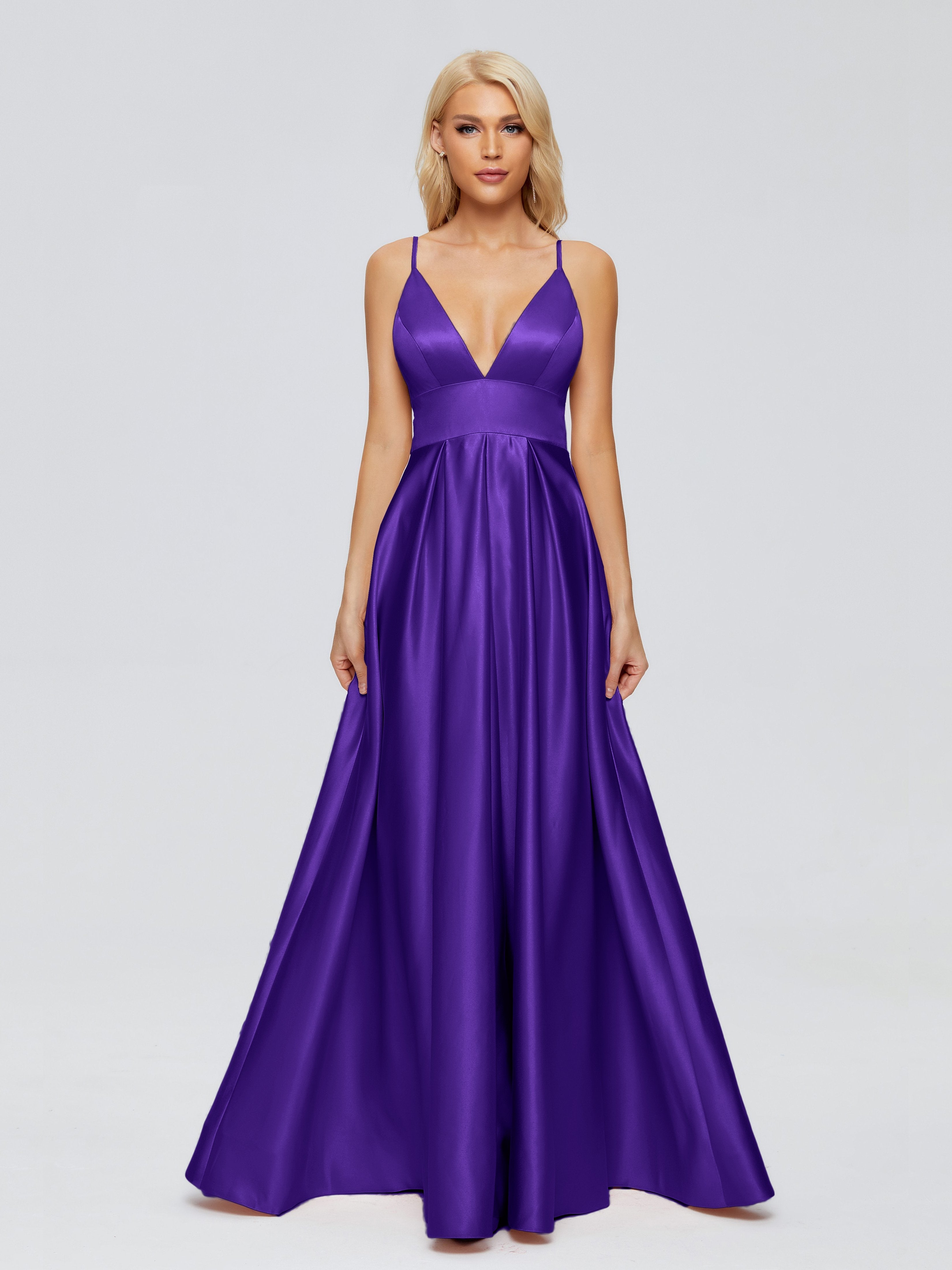 Faith Spaghetti Straps Satin Bridesmaid Dress