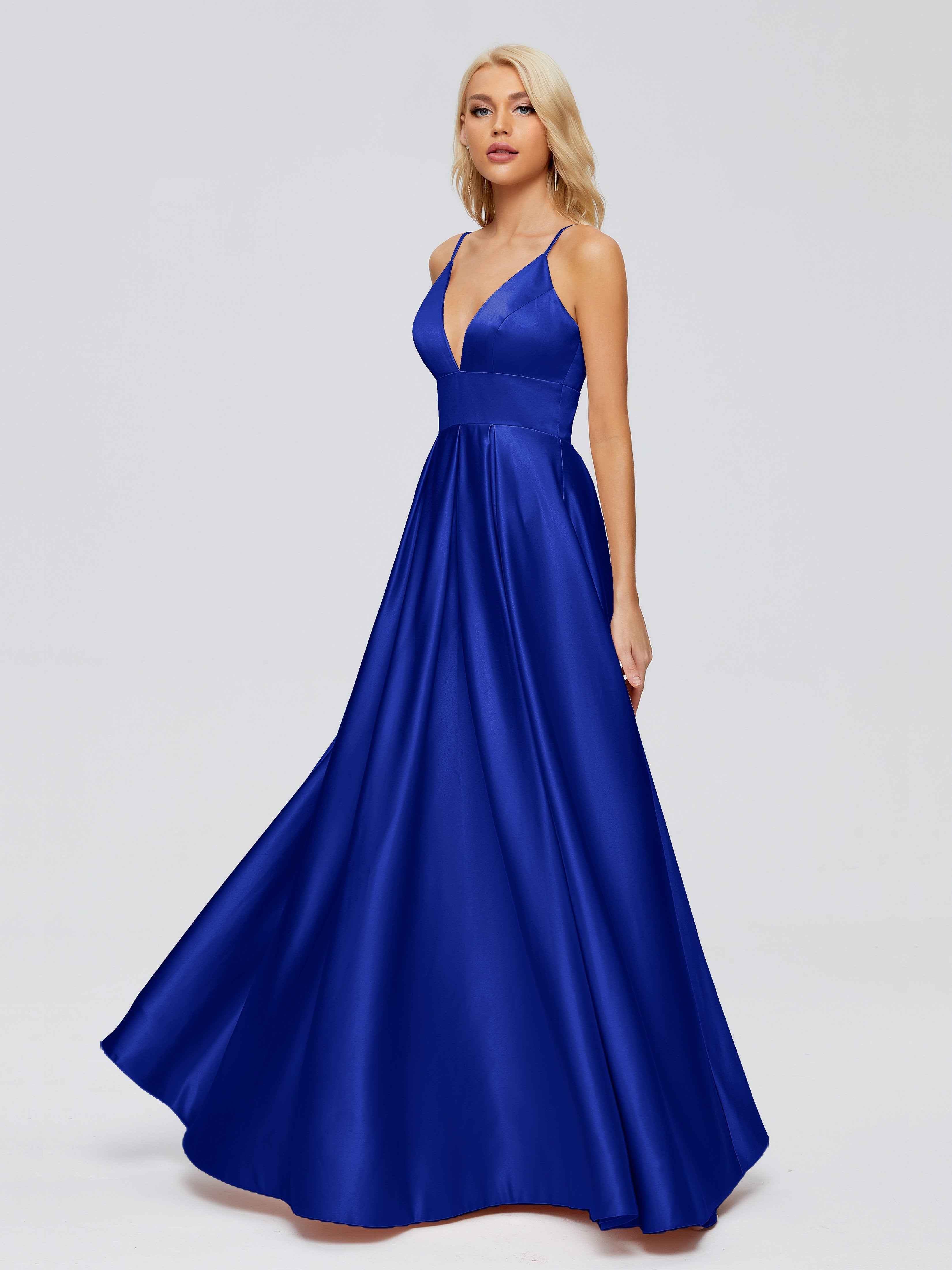 Faith Spaghetti Straps Satin Bridesmaid Dress