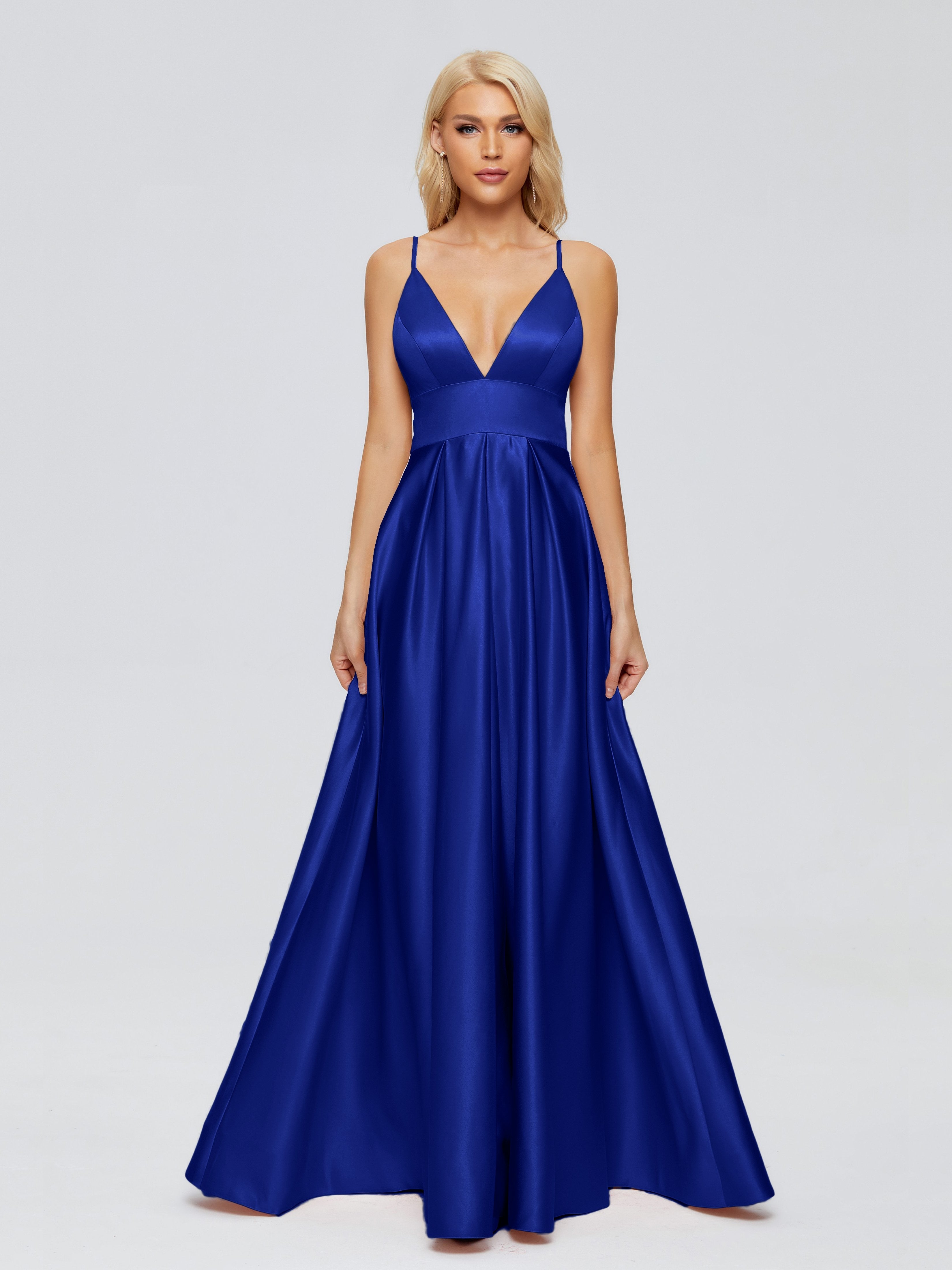 Faith Spaghetti Straps Satin Bridesmaid Dress