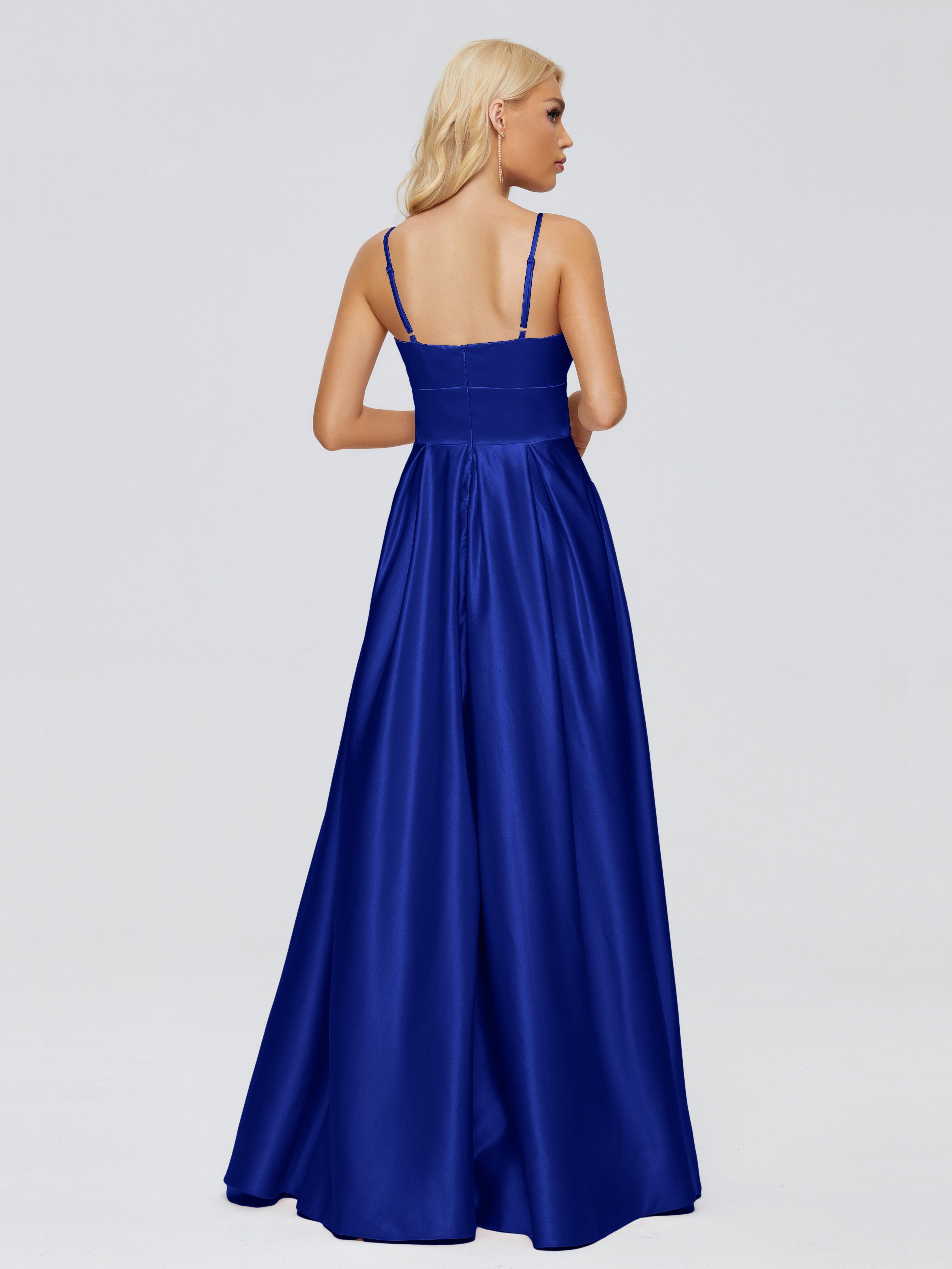 Faith Spaghetti Straps Satin Bridesmaid Dress