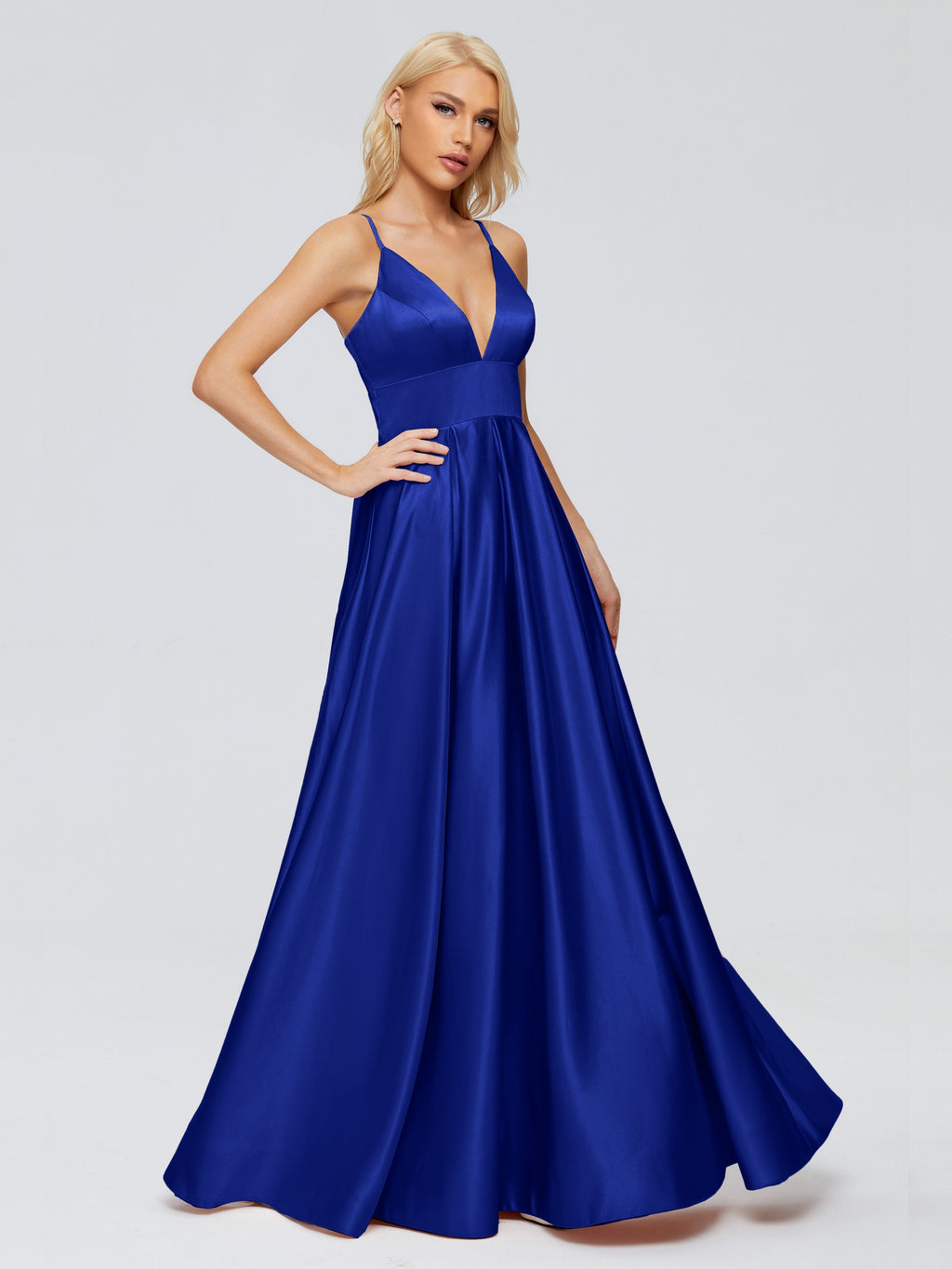 Faith Spaghetti Straps Satin Bridesmaid Dress