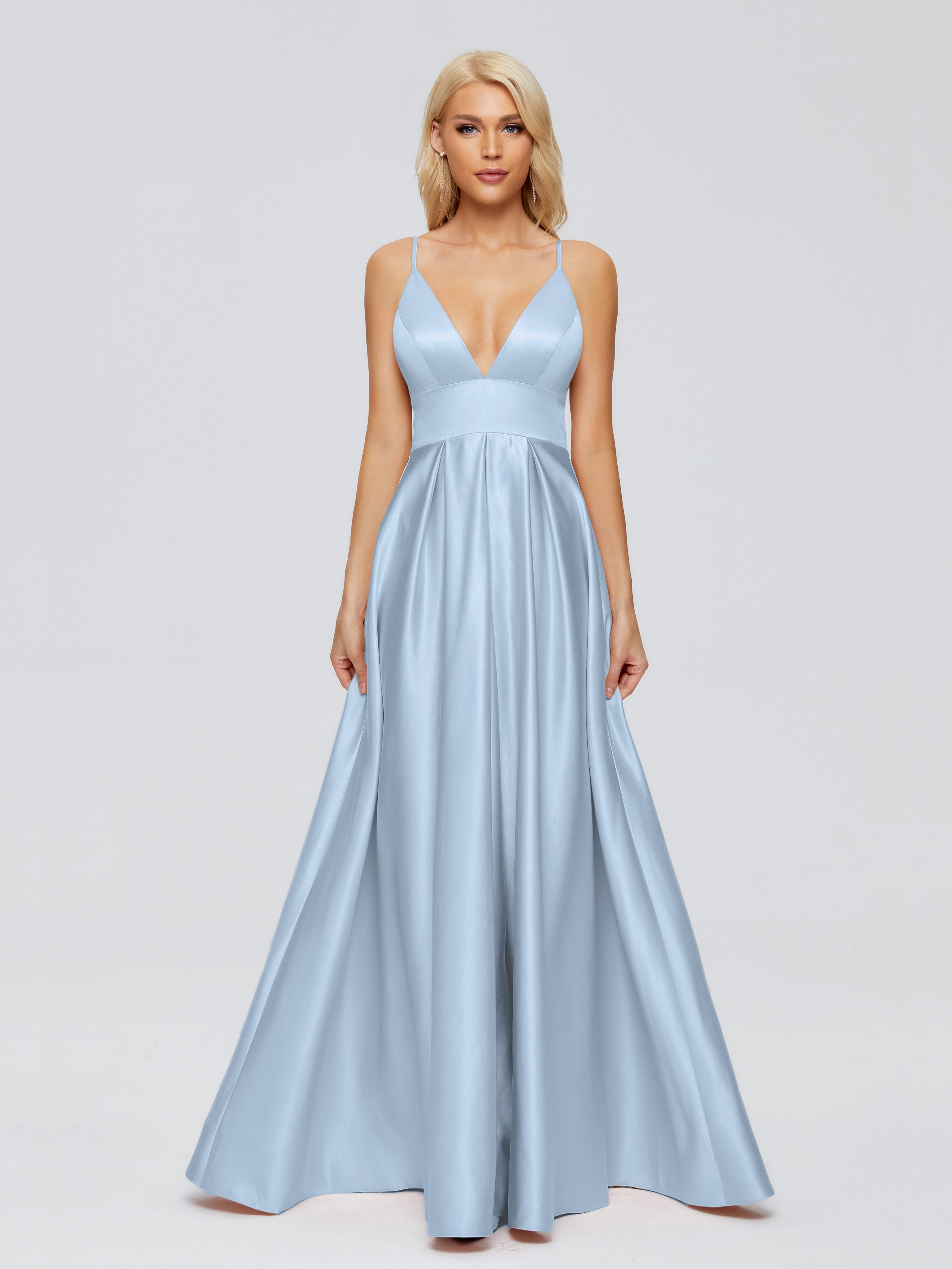 Faith Spaghetti Straps Satin Bridesmaid Dress