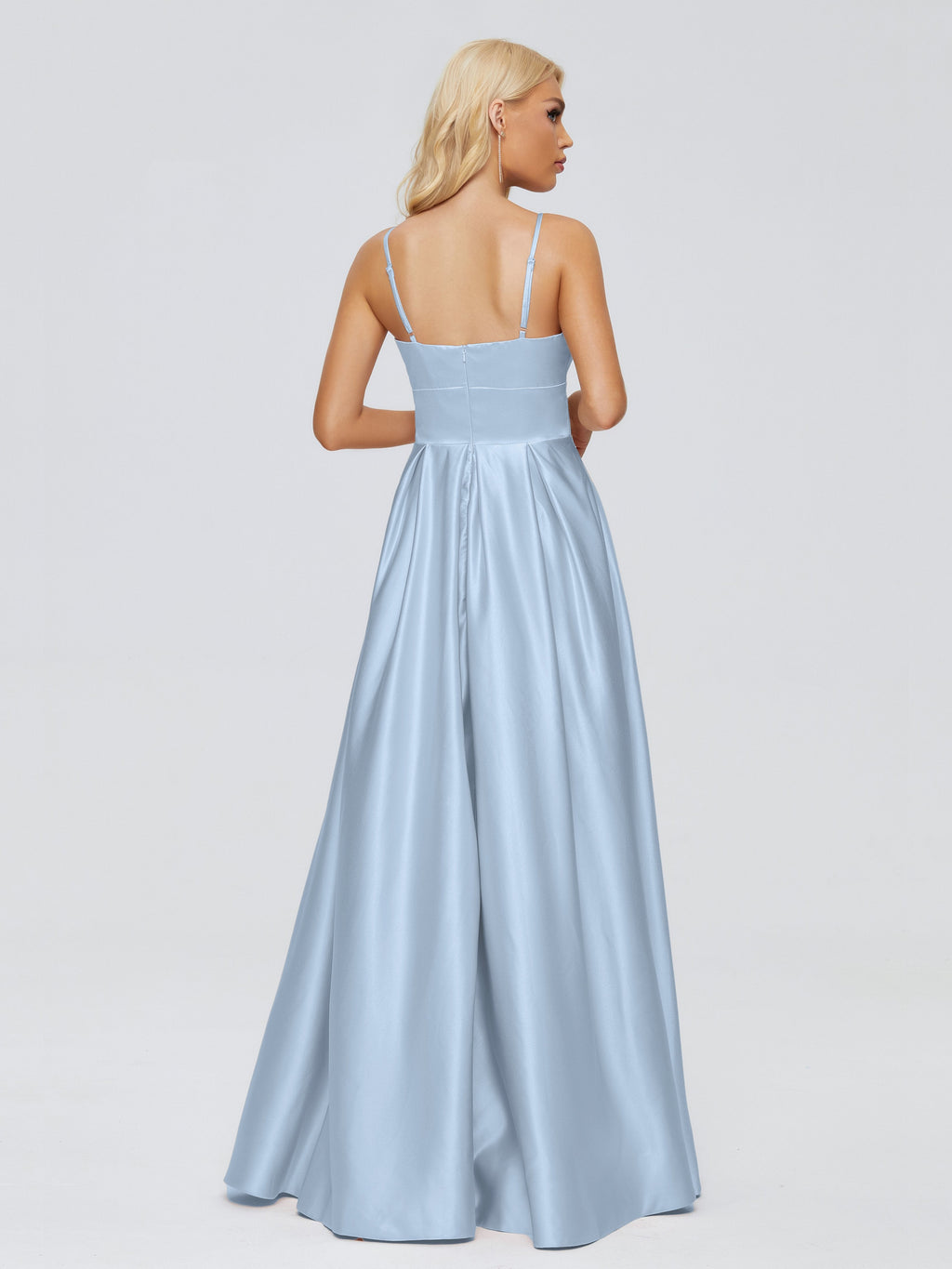 Faith Spaghetti Straps Satin Bridesmaid Dress