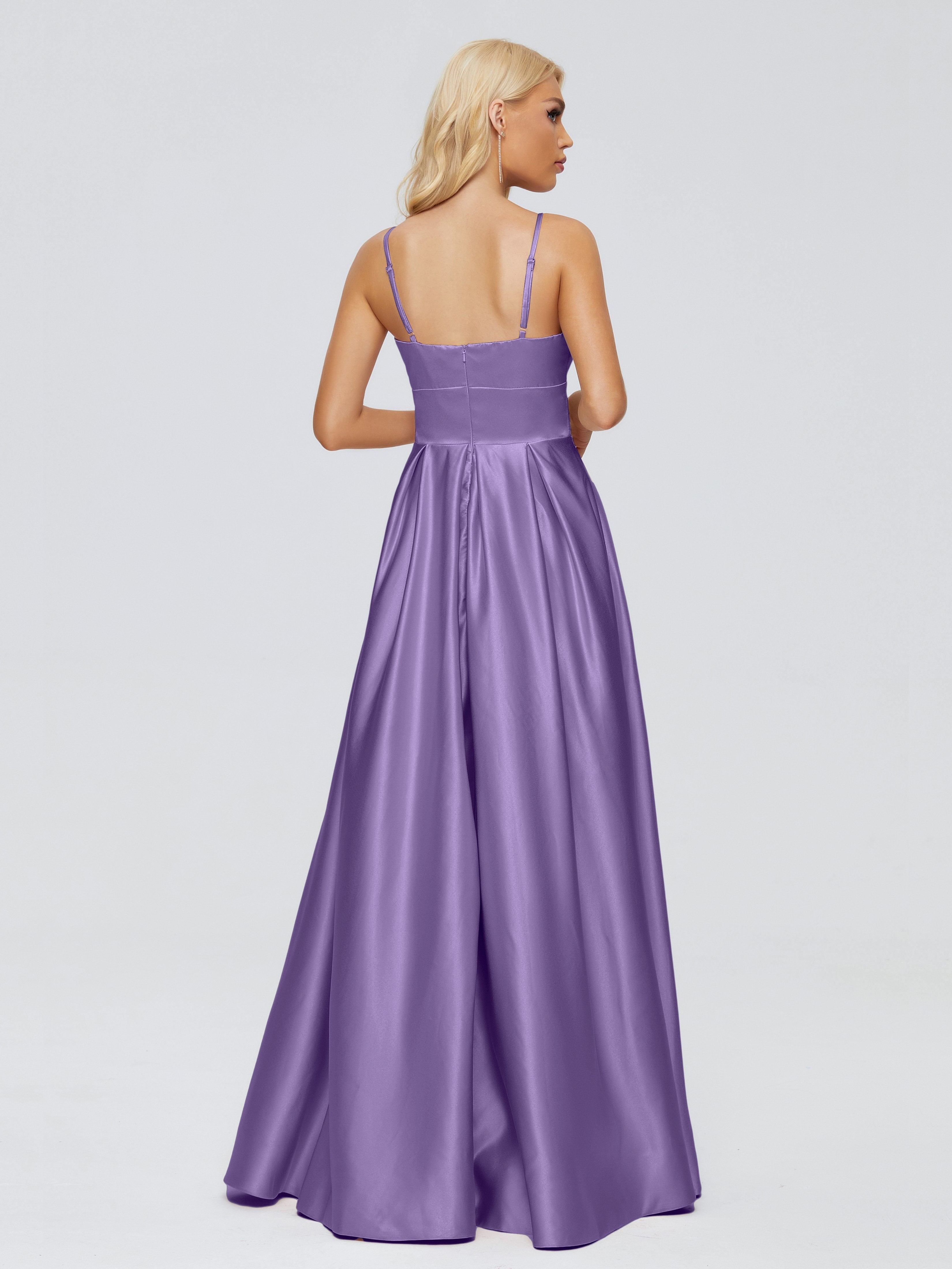 Faith Spaghetti Straps Satin Bridesmaid Dress