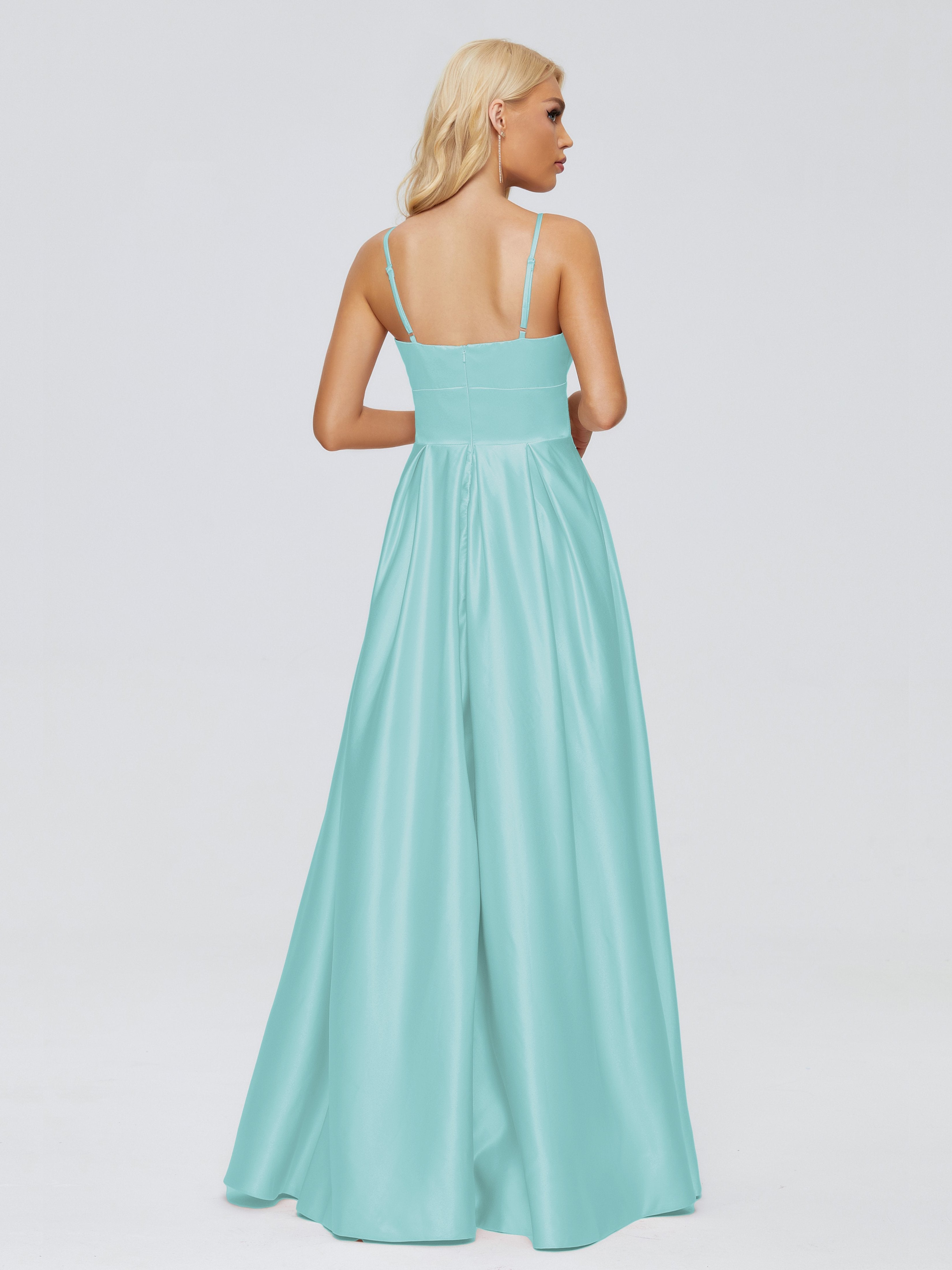 Faith Spaghetti Straps Satin Bridesmaid Dress
