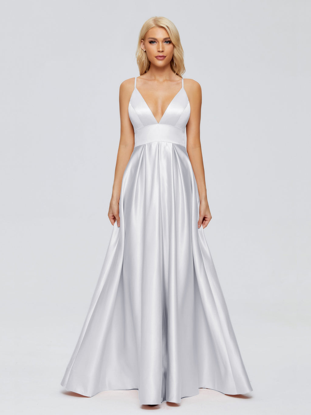 Faith Spaghetti Straps Satin Bridesmaid Dress
