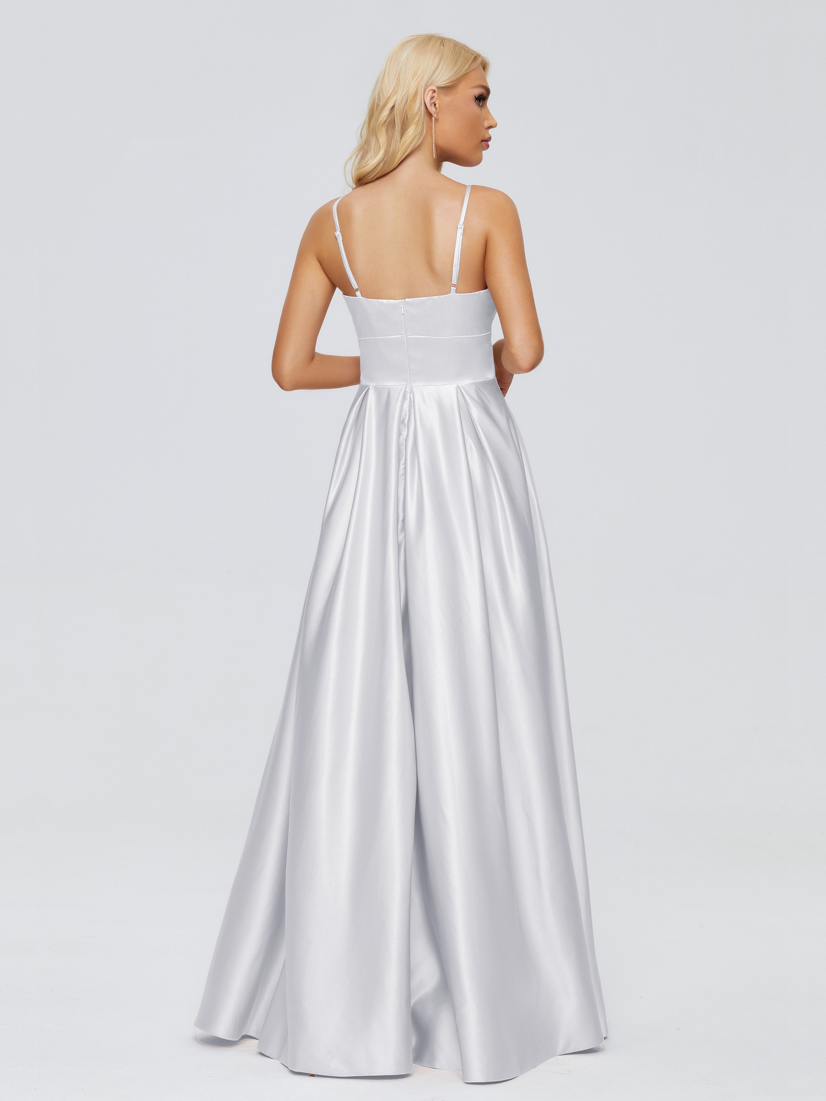 Faith Spaghetti Straps Satin Bridesmaid Dress