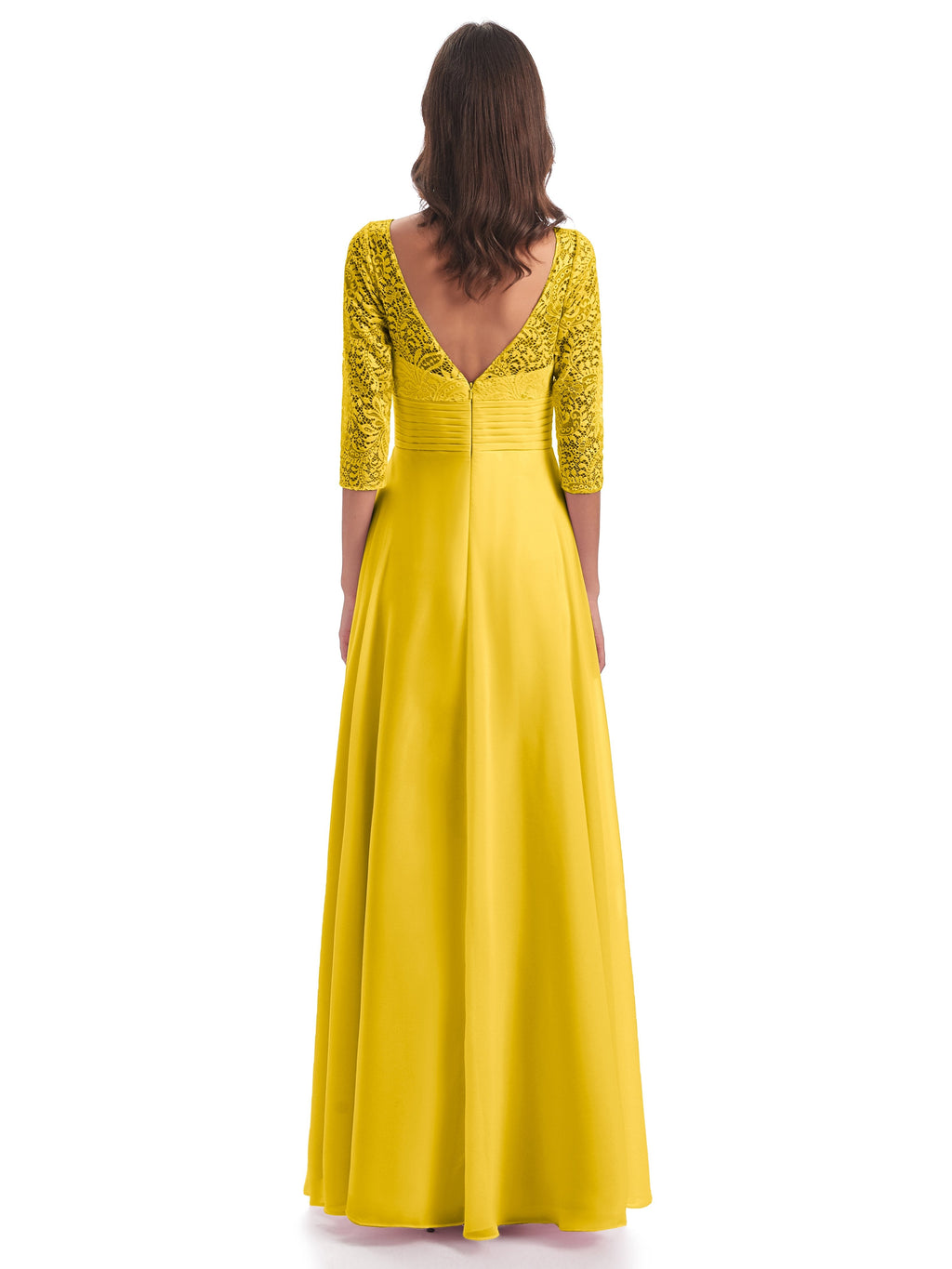 Florence V-Neck 3/4 Length Sleeves Lace Bridesmaid Dresses