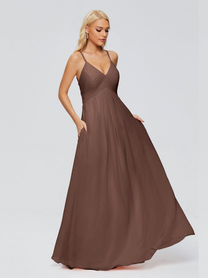 Hadley Spaghetti Straps Chiffon Bridesmaid Dresses