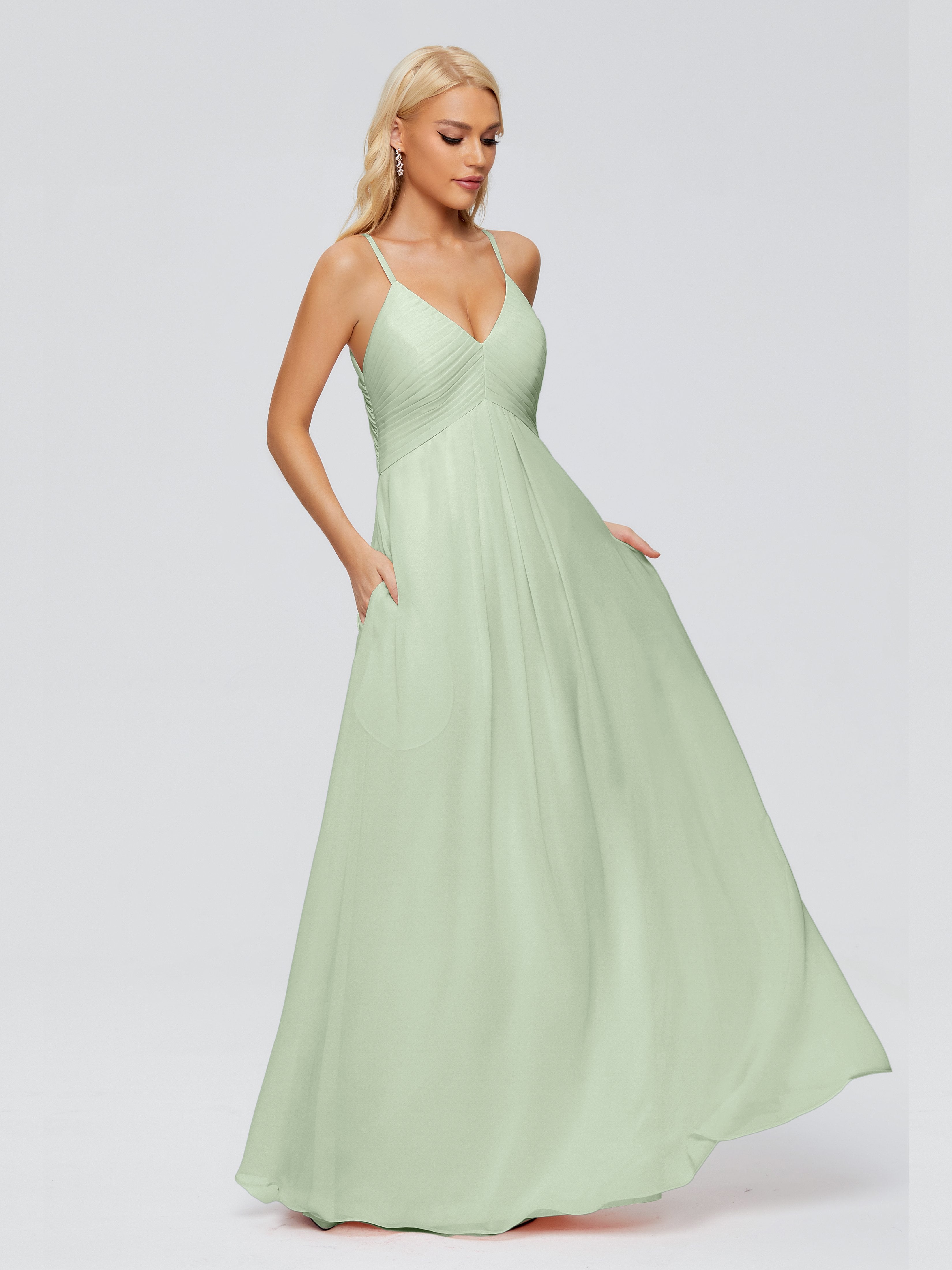 Hadley Spaghetti Straps Chiffon Bridesmaid Dresses
