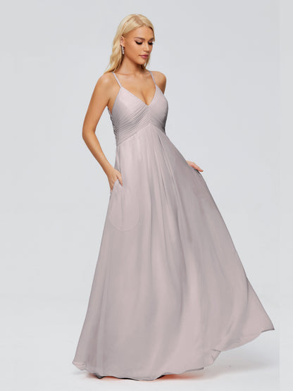 Hadley Spaghetti Straps Chiffon Bridesmaid Dresses
