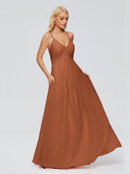 Hadley Spaghetti Straps Chiffon Bridesmaid Dresses