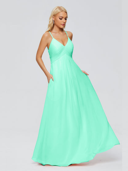 Hadley Spaghetti Straps Chiffon Bridesmaid Dresses