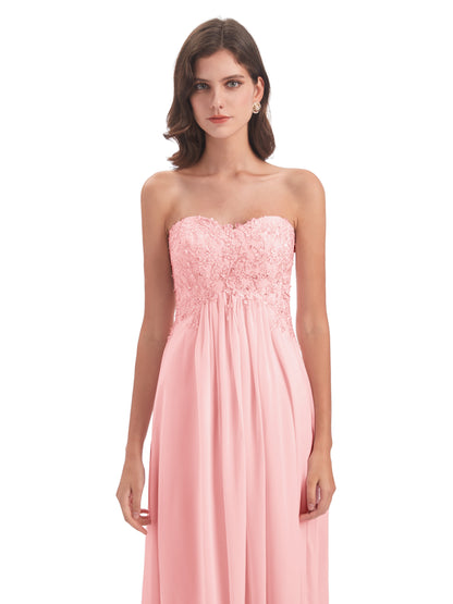Halle Sweep-Brush Train Beading Sweetheart Bridesmaid Dresses