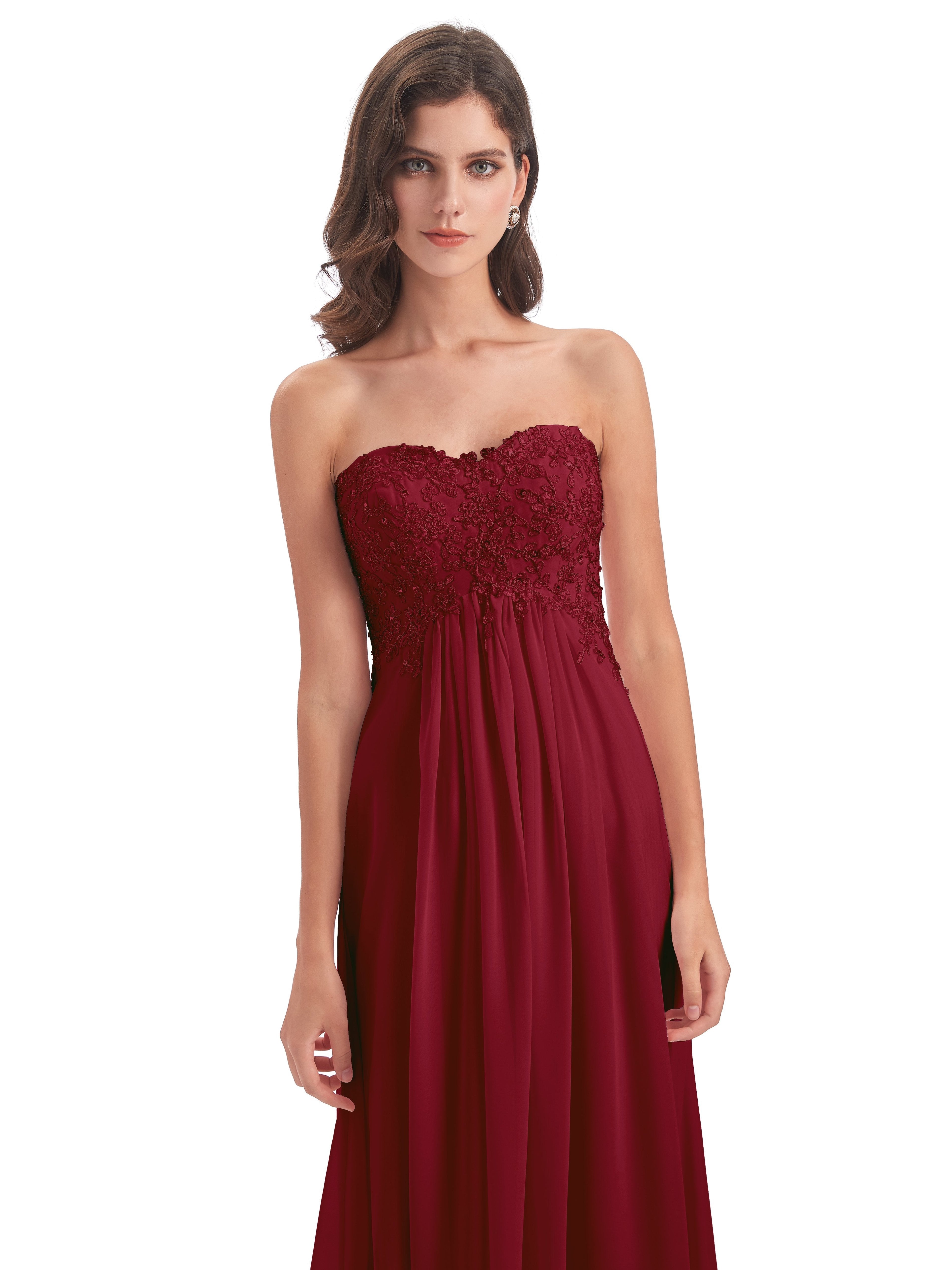 Halle Sweep-Brush Train Beading Sweetheart Bridesmaid Dresses