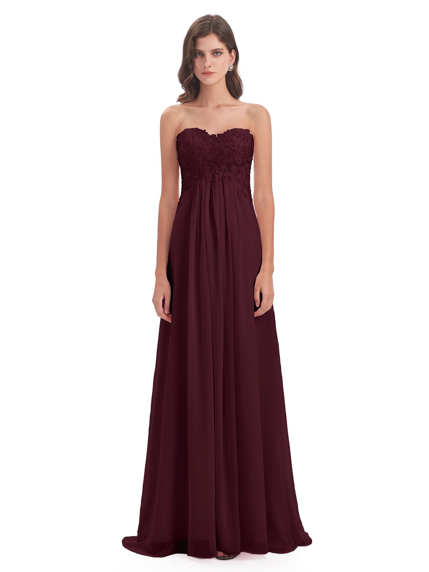 Halle Sweep-Brush Train Beading Sweetheart Bridesmaid Dresses