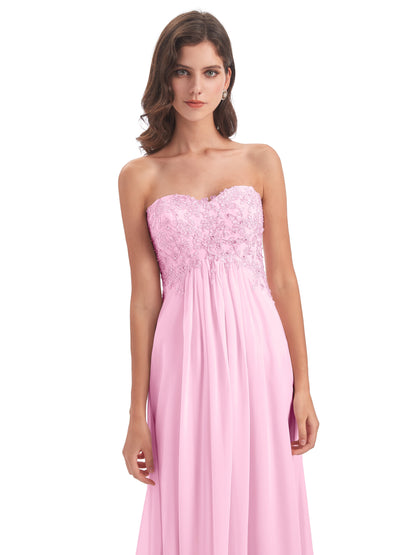 Halle Sweep-Brush Train Beading Sweetheart Bridesmaid Dresses