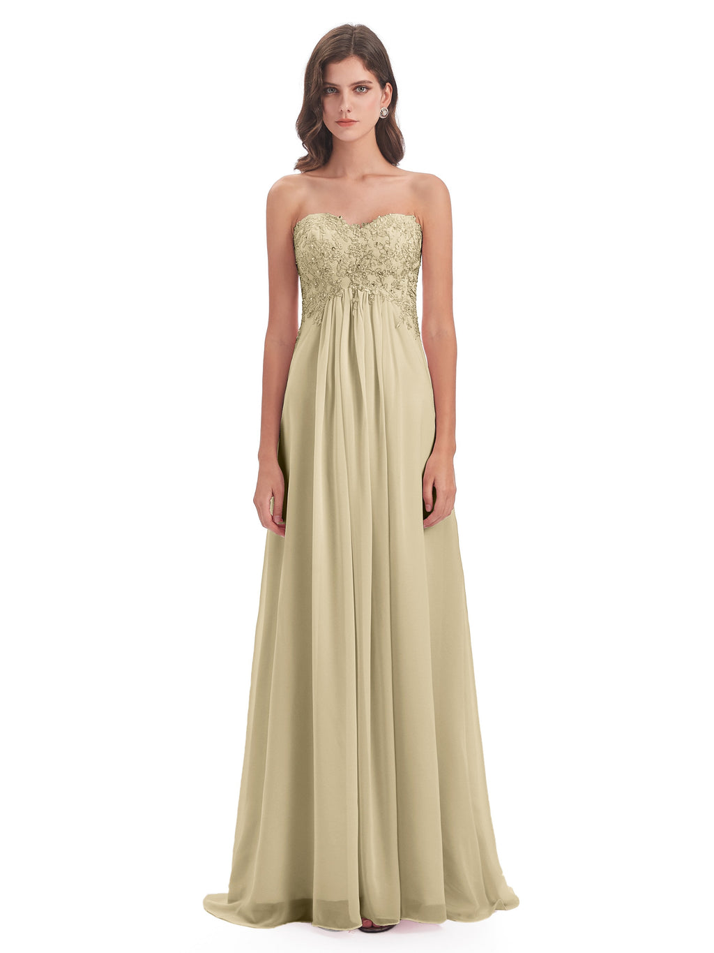 Halle Sweep-Brush Train Beading Sweetheart Bridesmaid Dresses