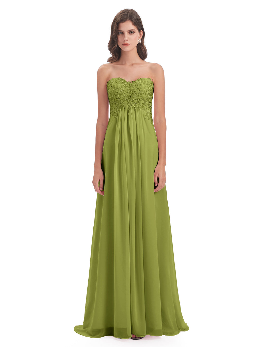 Halle Sweep-Brush Train Beading Sweetheart Bridesmaid Dresses