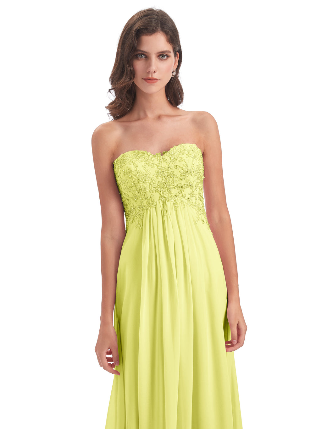 Halle Sweep-Brush Train Beading Sweetheart Bridesmaid Dresses
