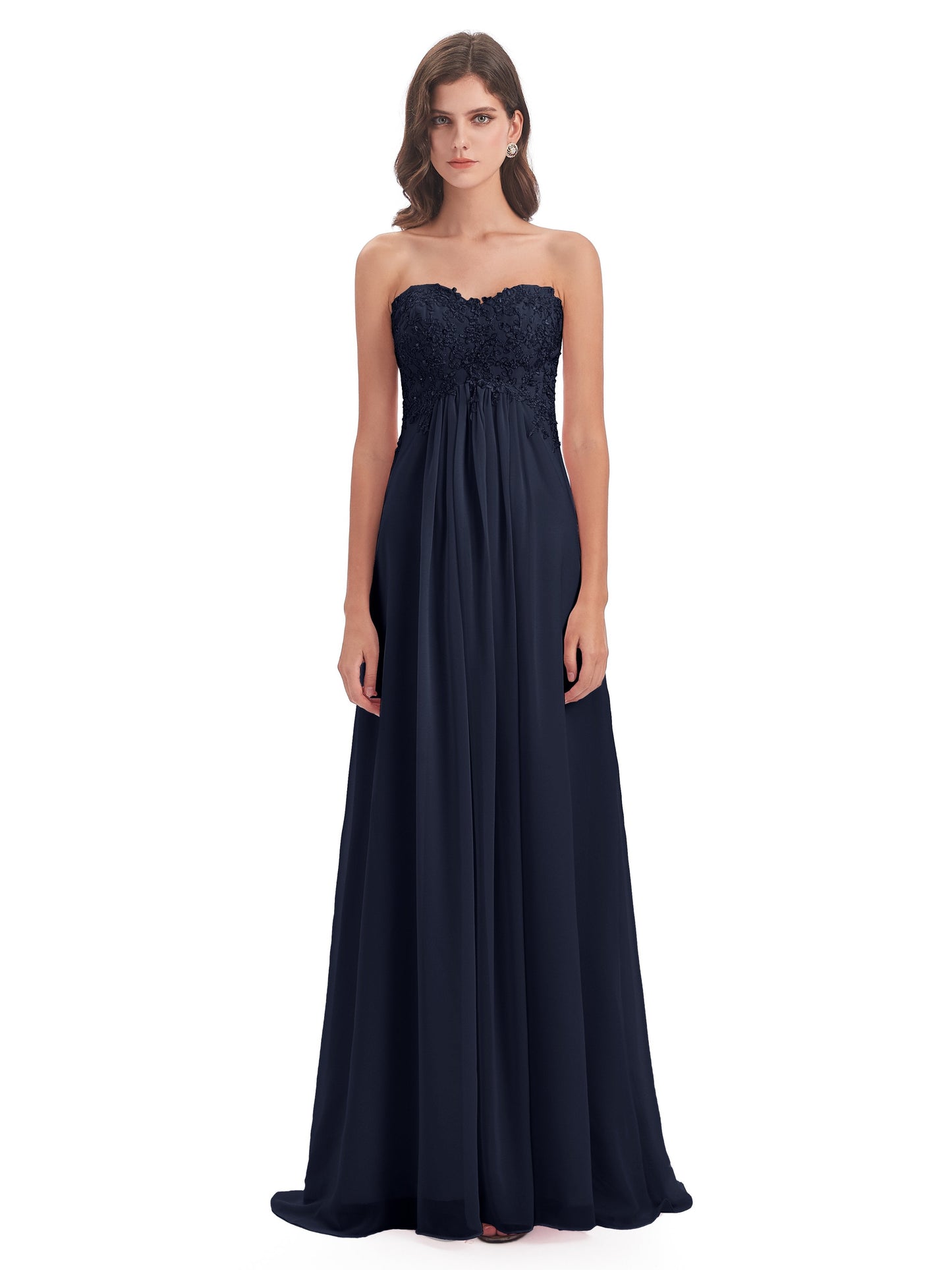 Halle Sweep-Brush Train Beading Sweetheart Bridesmaid Dresses