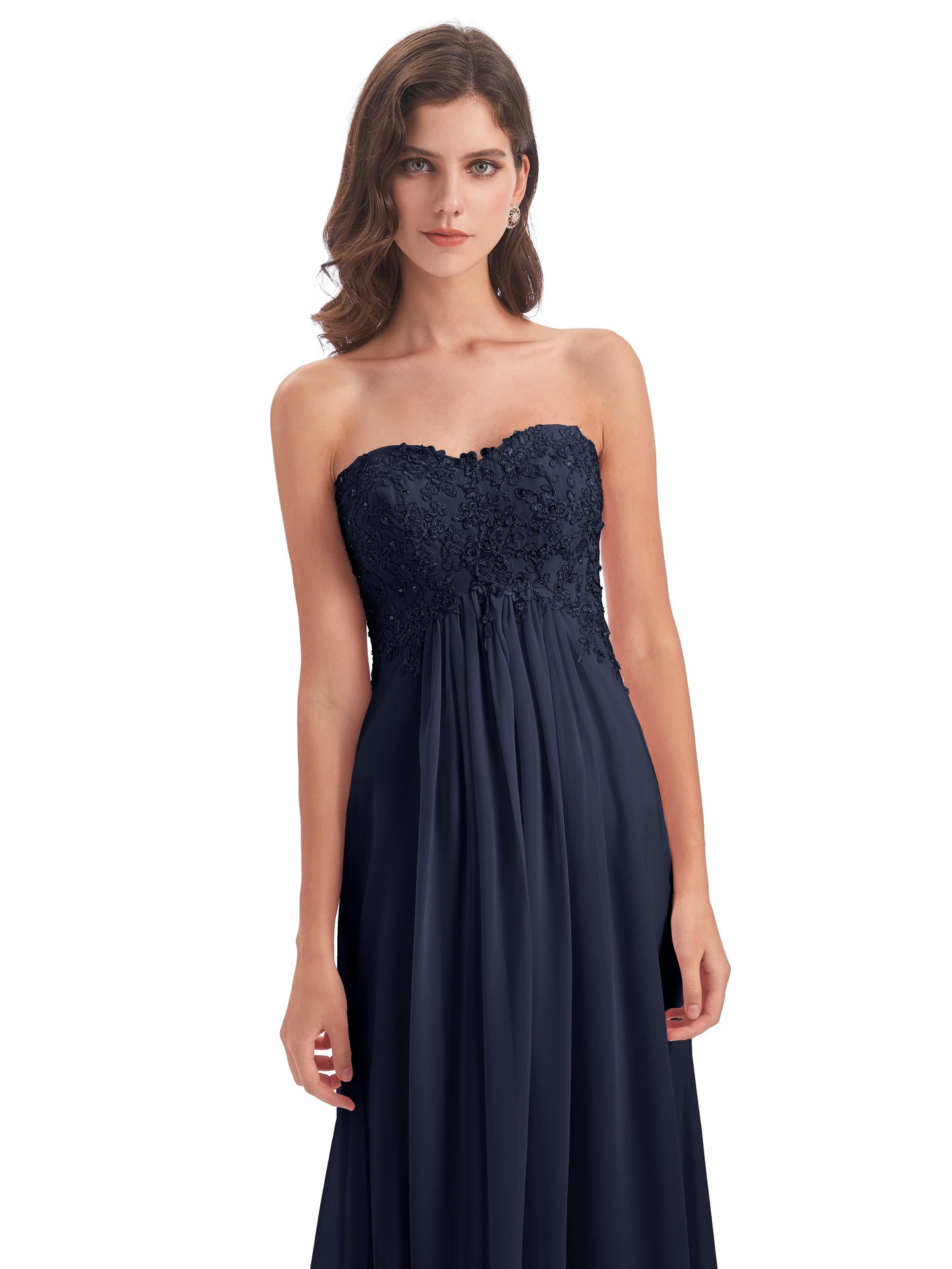 Halle Sweep-Brush Train Beading Sweetheart Bridesmaid Dresses