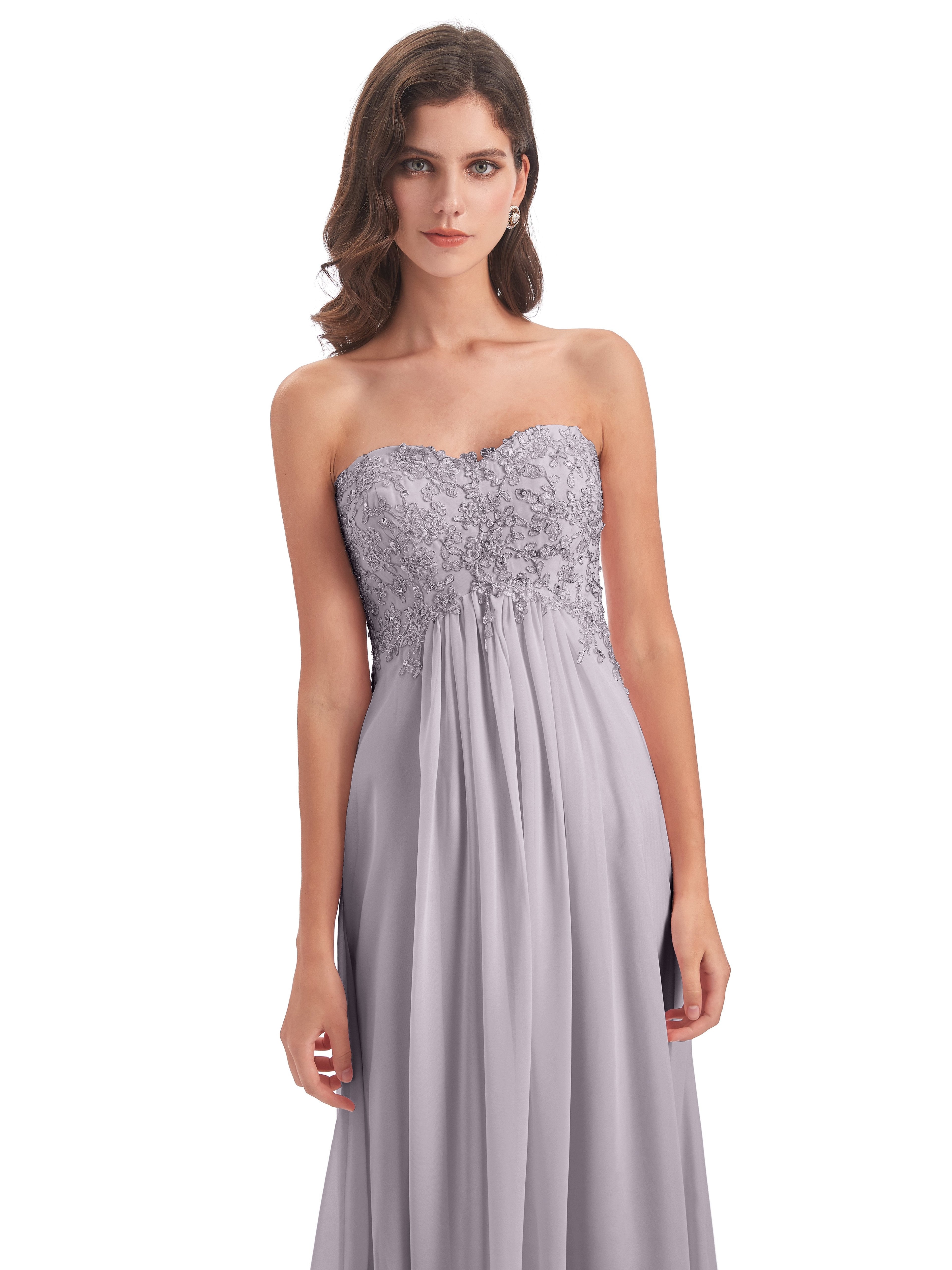 Halle Sweep-Brush Train Beading Sweetheart Bridesmaid Dresses