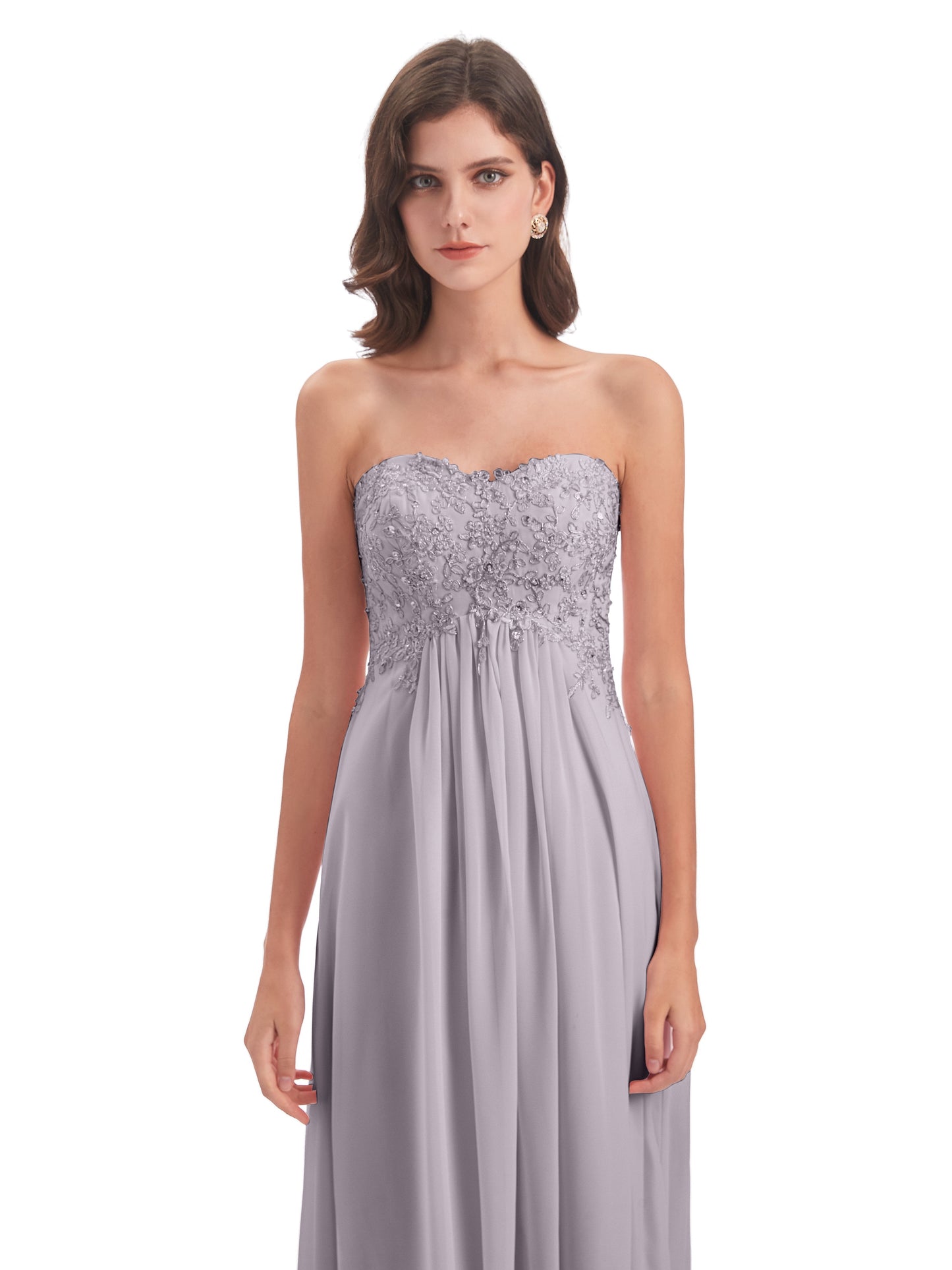 Halle Sweep-Brush Train Beading Sweetheart Bridesmaid Dresses