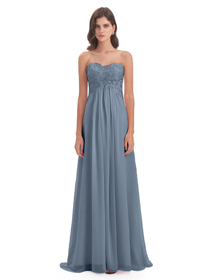 Halle Sweep-Brush Train Beading Sweetheart Bridesmaid Dresses