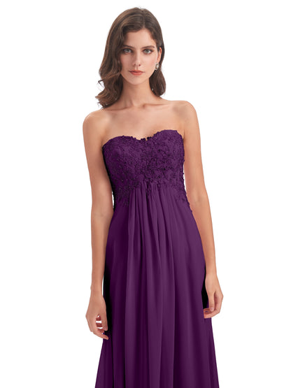 Halle Sweep-Brush Train Beading Sweetheart Bridesmaid Dresses