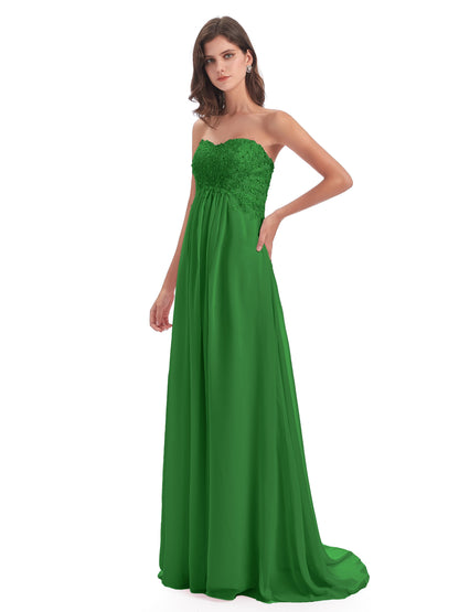 Halle Sweep-Brush Train Beading Sweetheart Bridesmaid Dresses