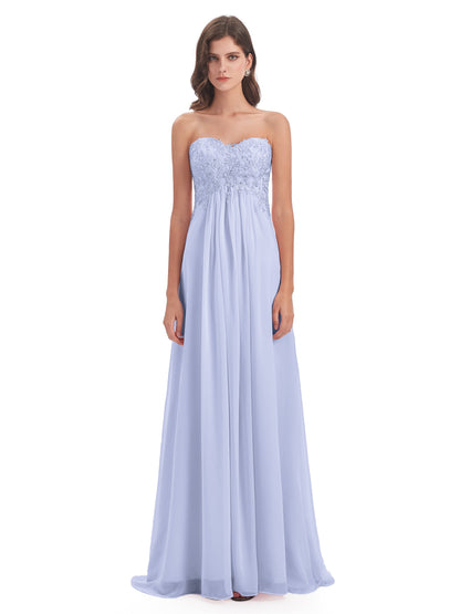 Halle Sweep-Brush Train Beading Sweetheart Bridesmaid Dresses