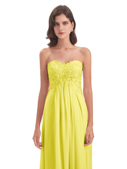 Halle Sweep-Brush Train Beading Sweetheart Bridesmaid Dresses