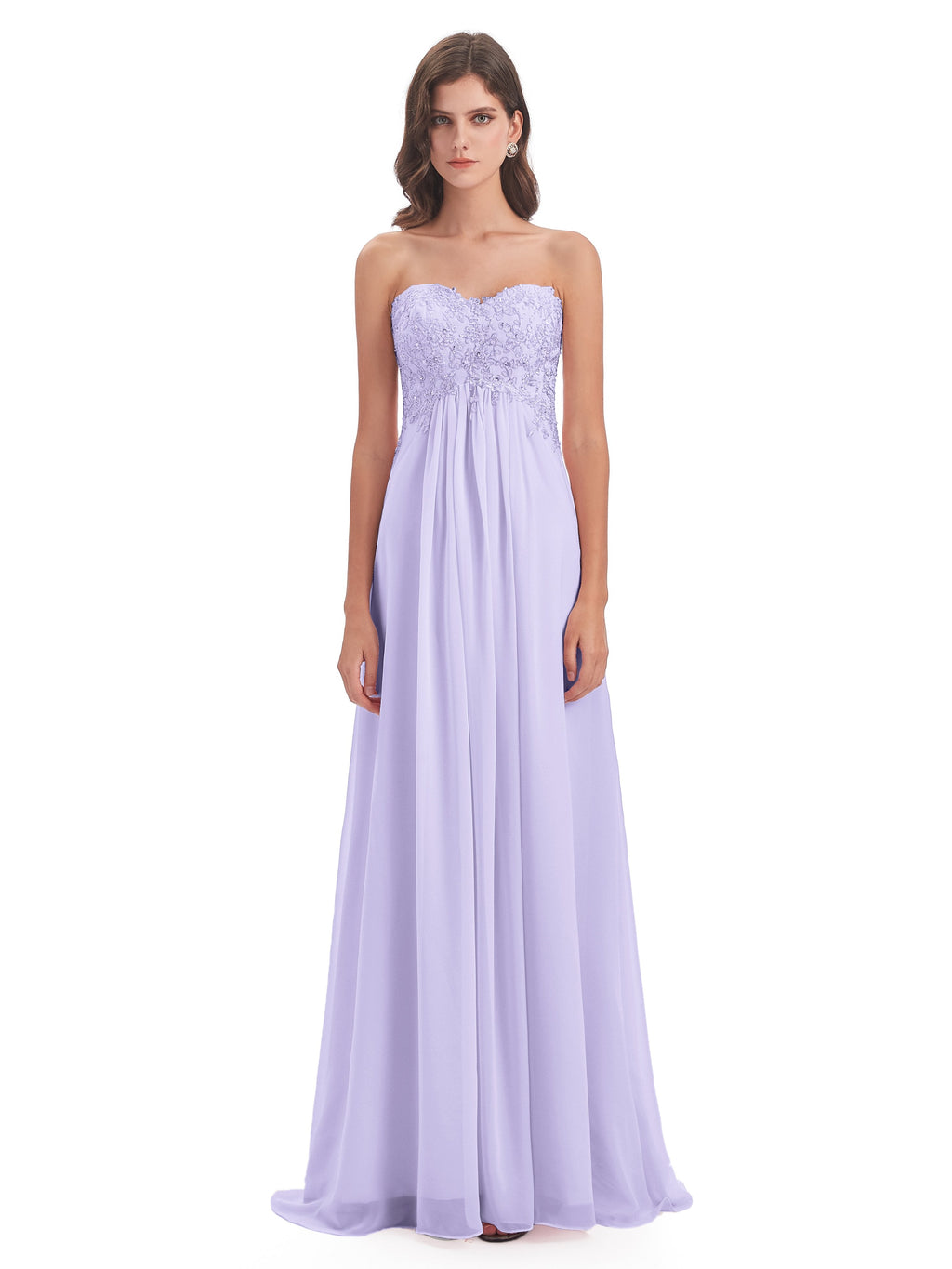 Halle Sweep-Brush Train Beading Sweetheart Bridesmaid Dresses