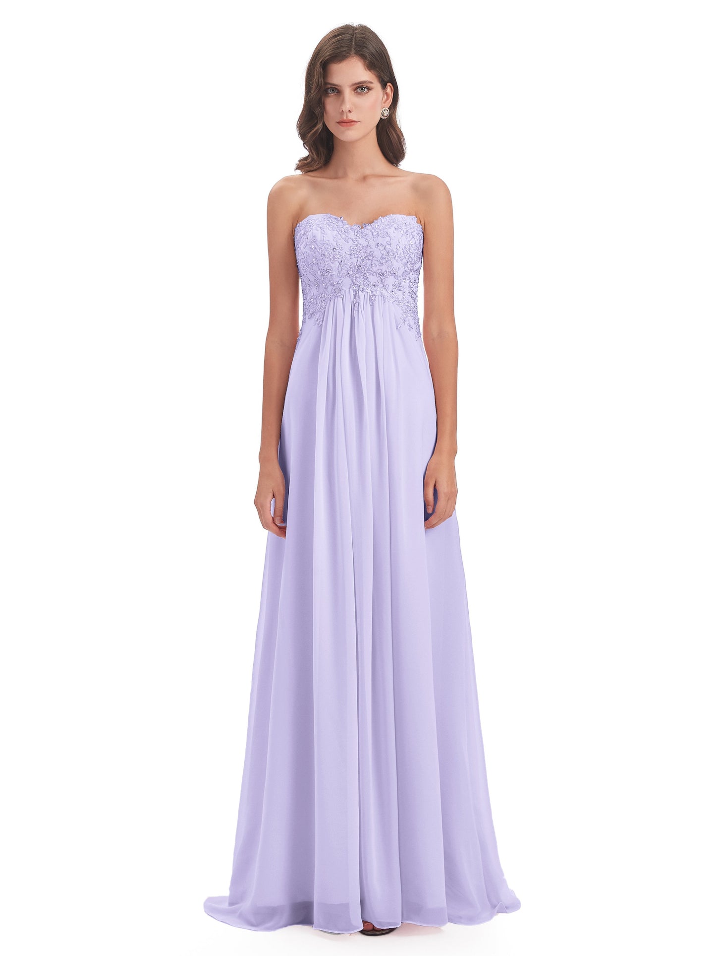 Halle Sweep-Brush Train Beading Sweetheart Bridesmaid Dresses
