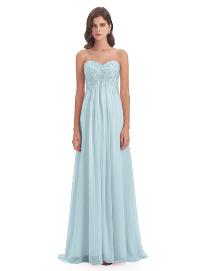 Halle Sweep-Brush Train Beading Sweetheart Bridesmaid Dresses