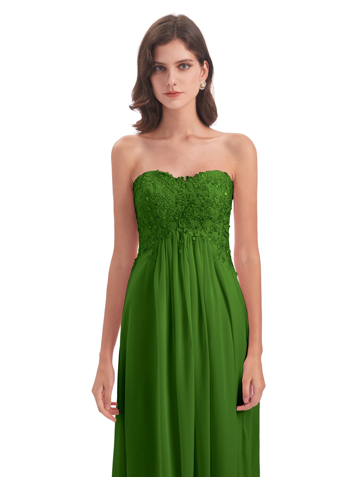 Halle Sweep-Brush Train Beading Sweetheart Bridesmaid Dresses