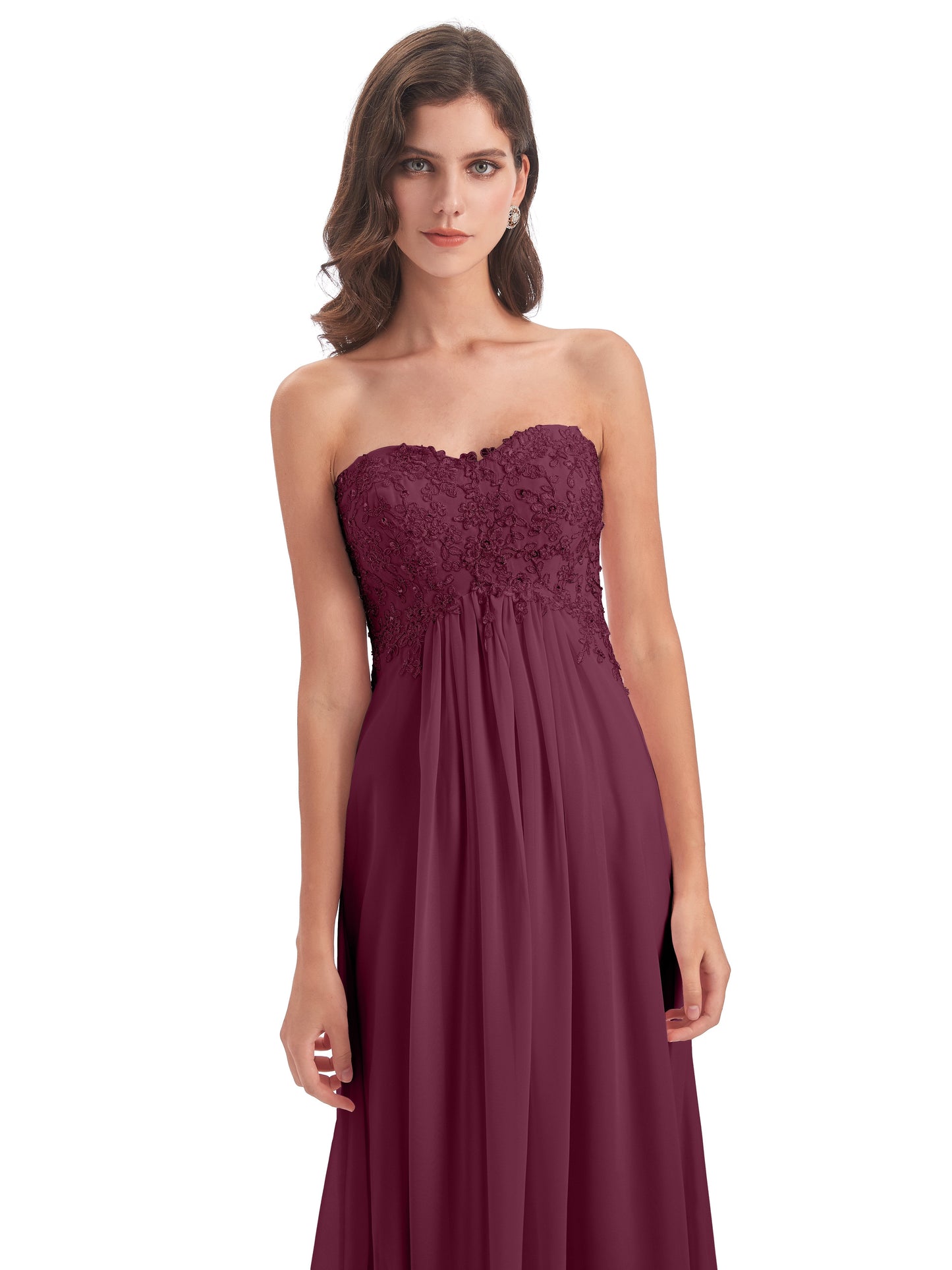 Halle Sweep-Brush Train Beading Sweetheart Bridesmaid Dresses